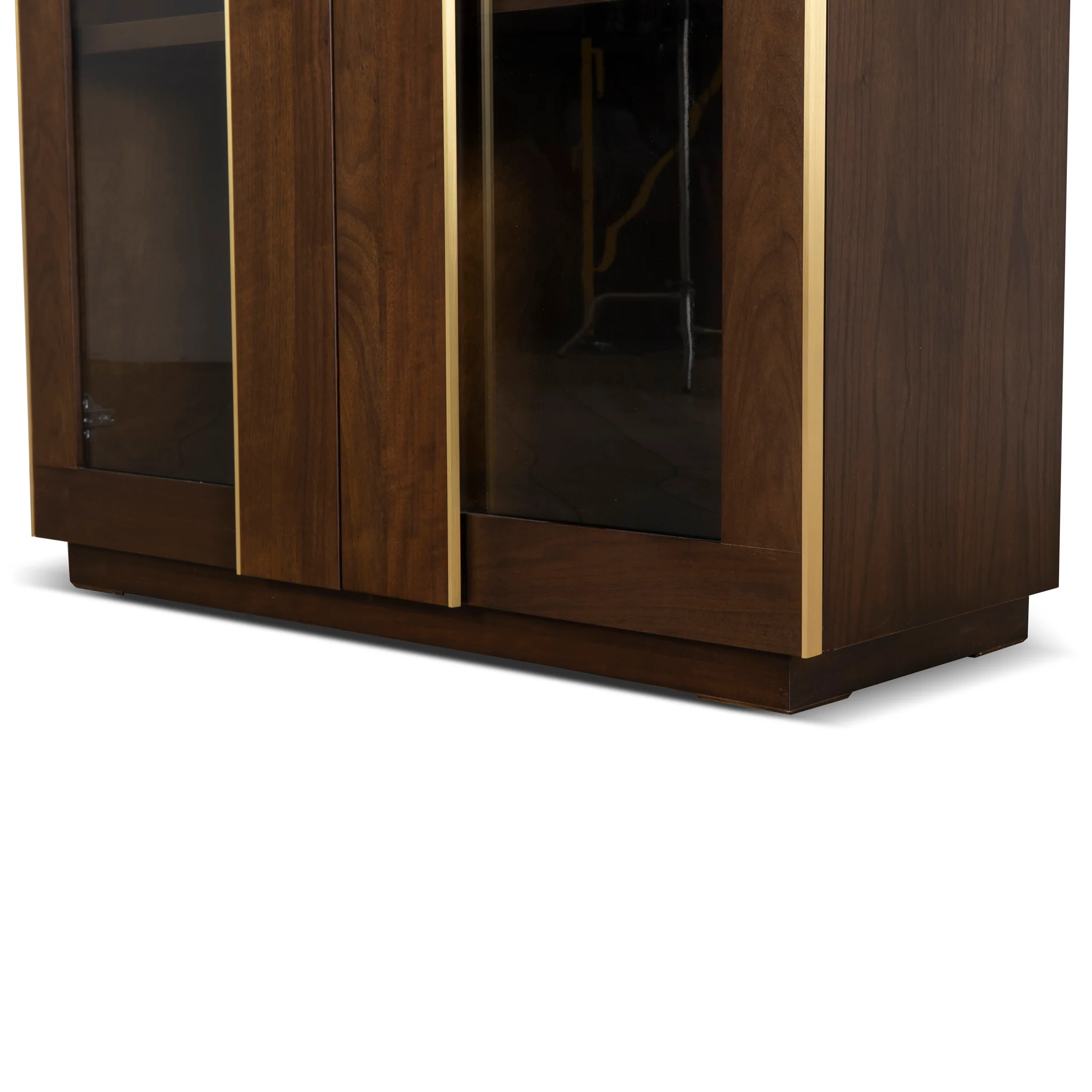 CDT8529-VA 2m (H) Glass Cabinet - Walnut - Image 10