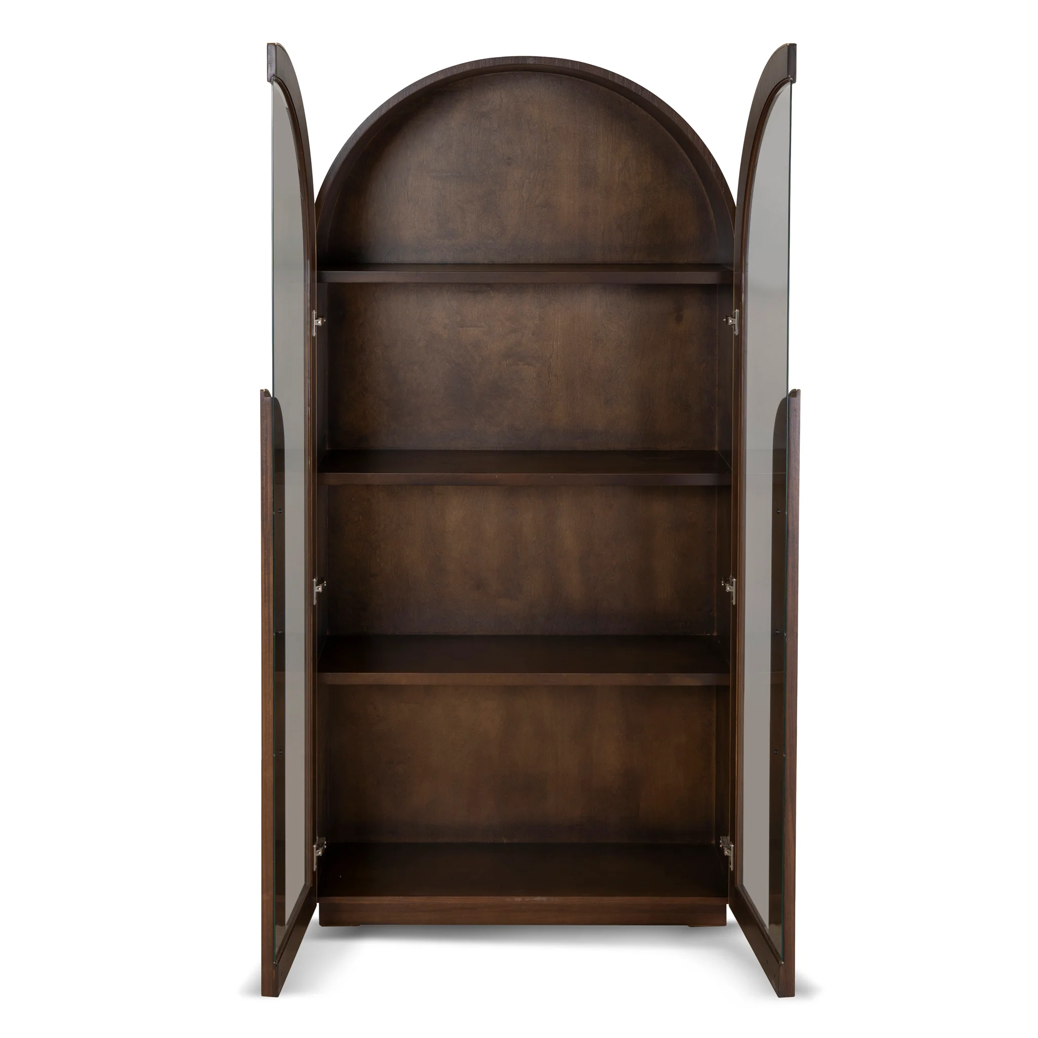 CDT8529-VA 2m (H) Glass Cabinet - Walnut - Image 4