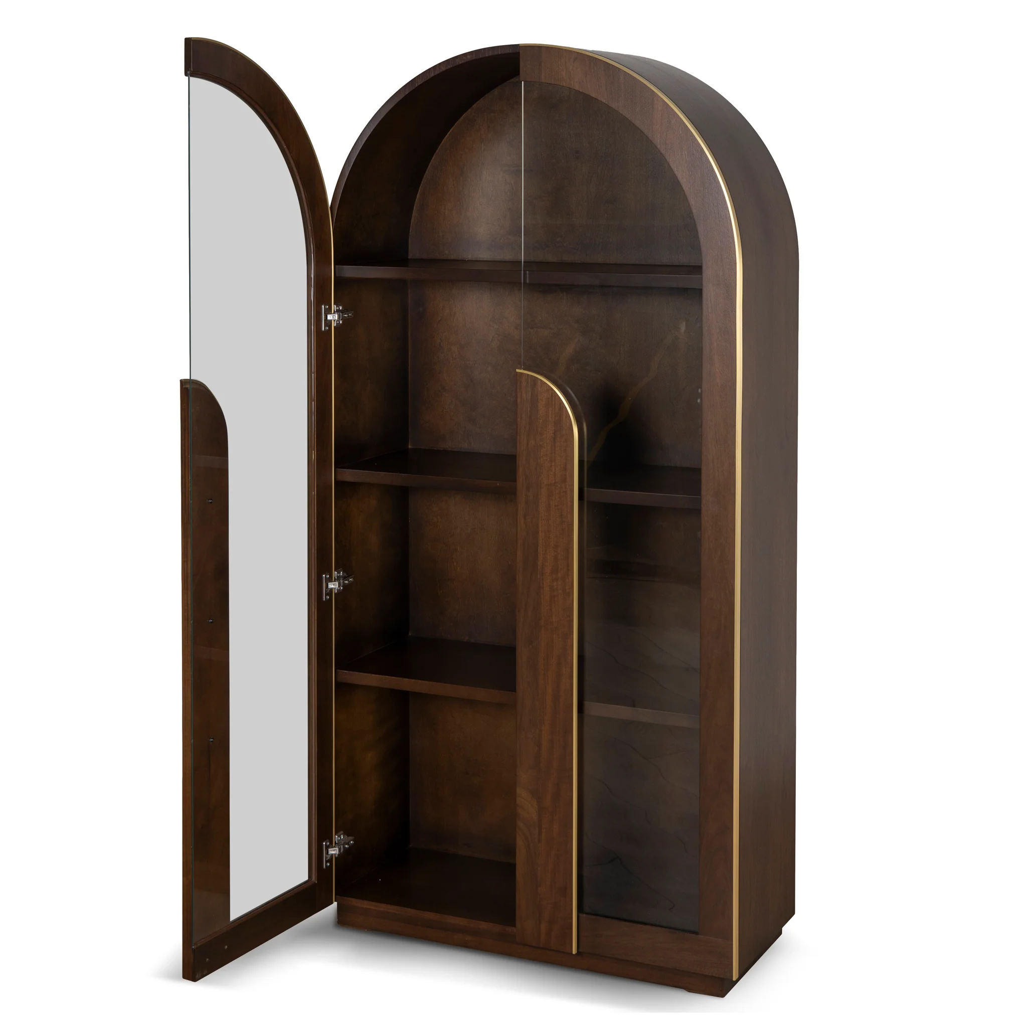 CDT8529-VA 2m (H) Glass Cabinet - Walnut - Image 5