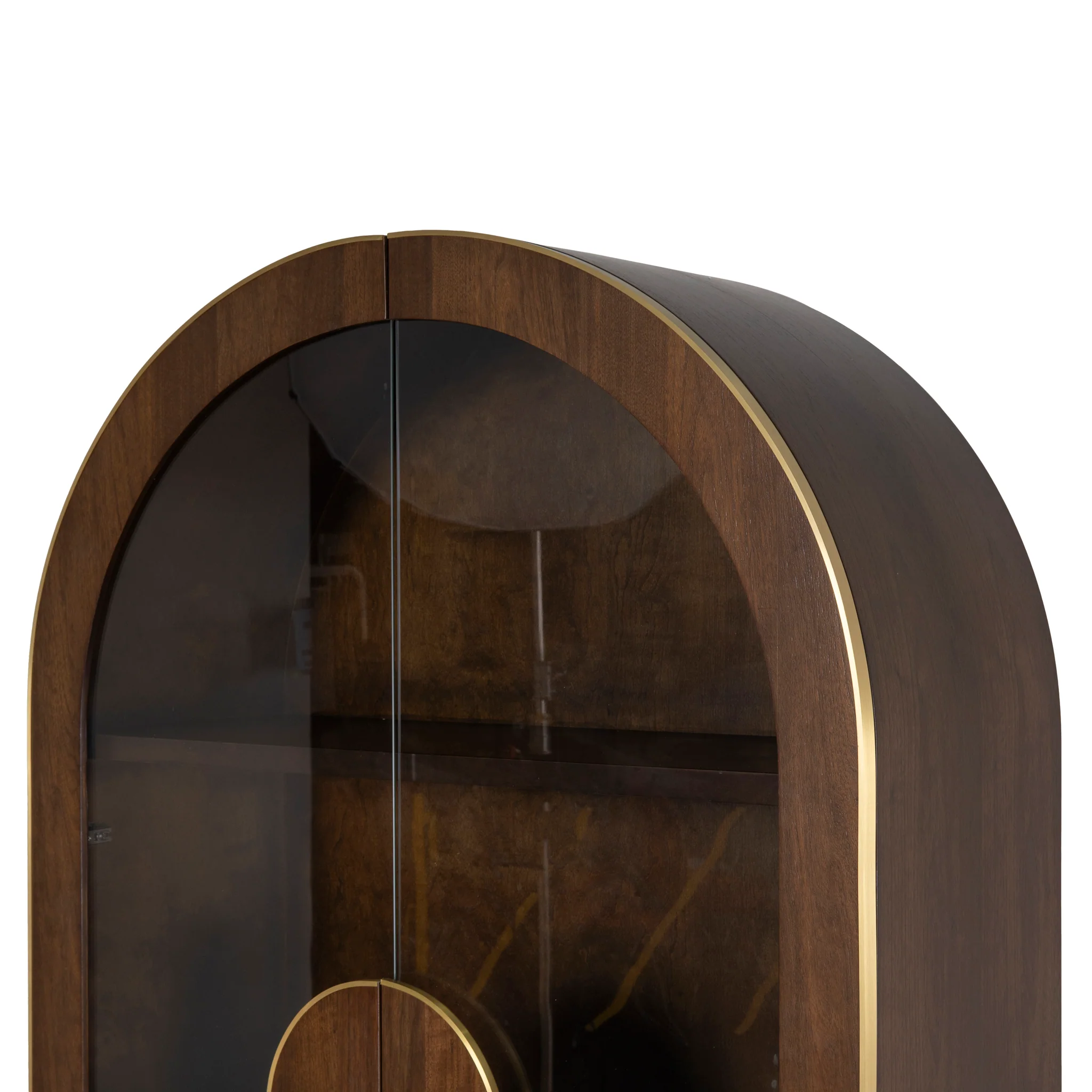 CDT8529-VA 2m (H) Glass Cabinet - Walnut - Image 8