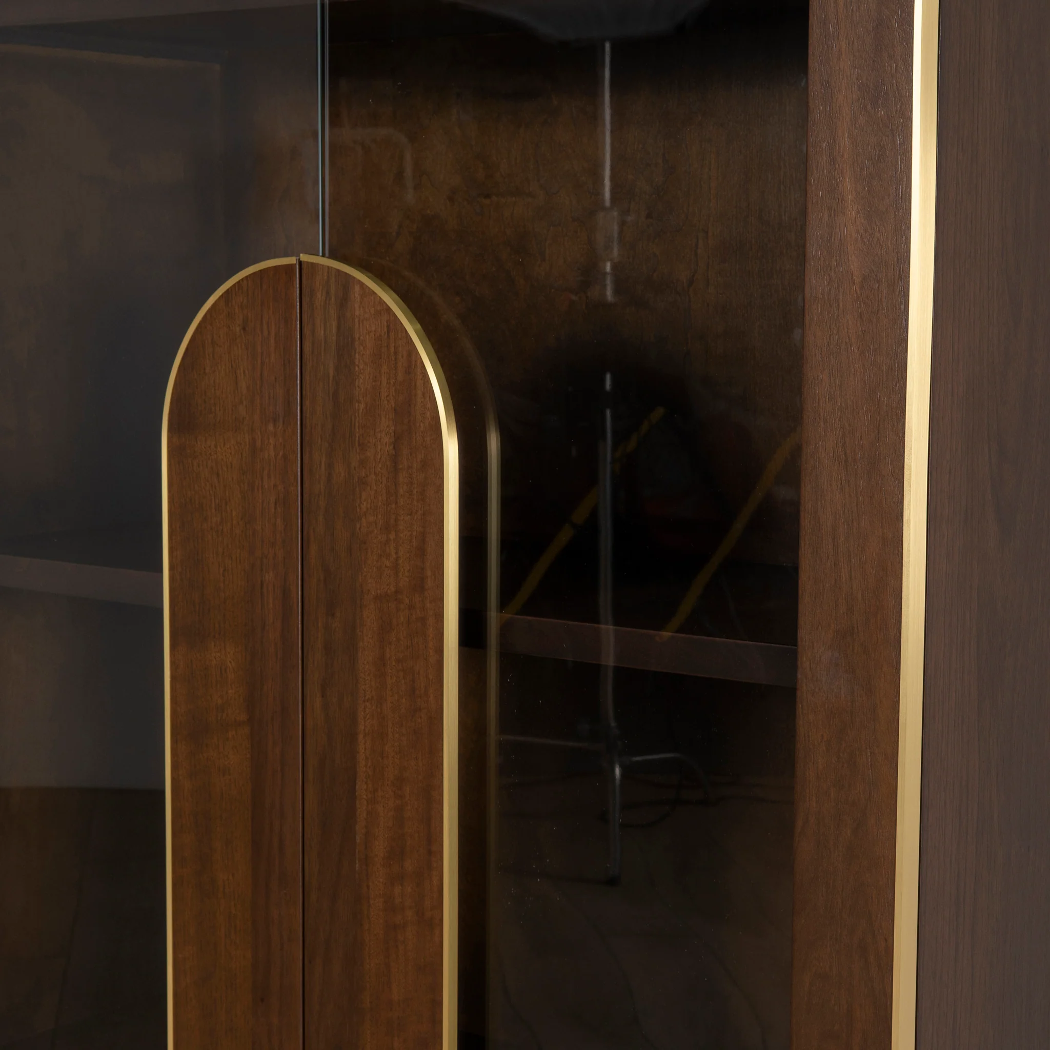 CDT8529-VA 2m (H) Glass Cabinet - Walnut - Image 9