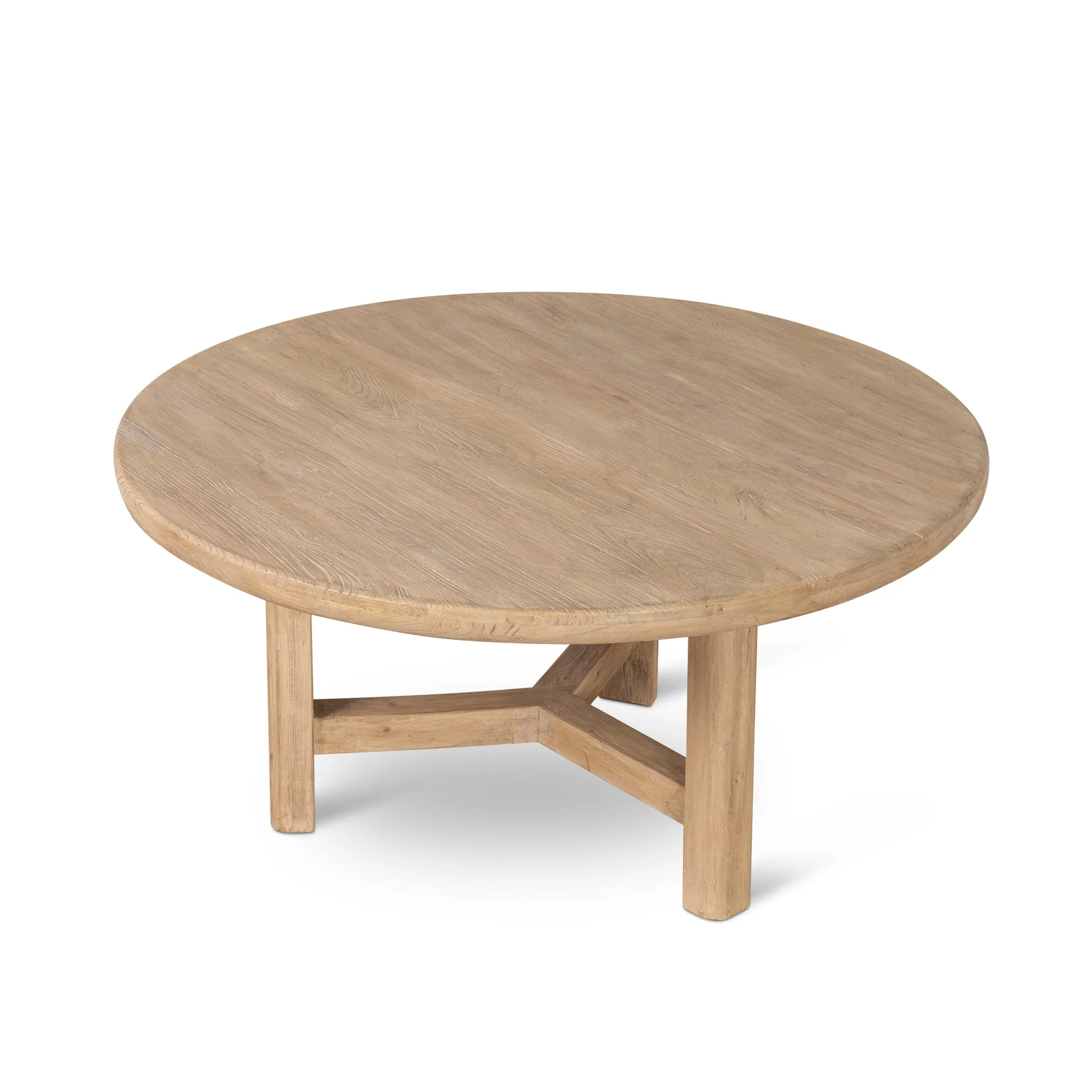 CDT8658-NA 1.52m Elm Round Dining Table - Natural - Image 2