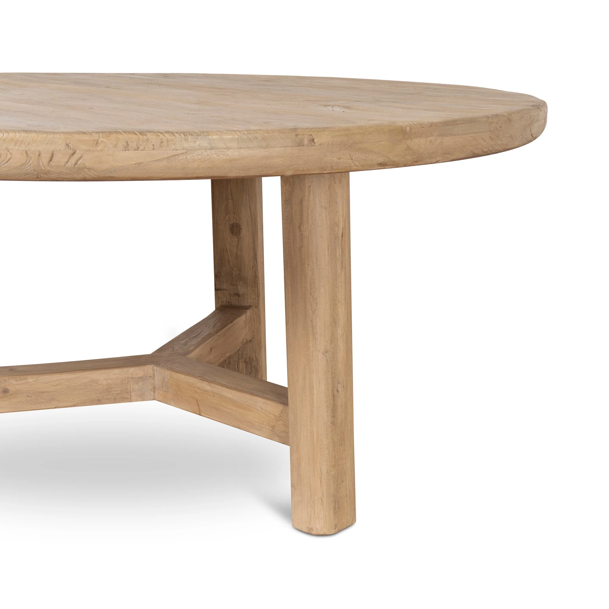 CDT8658-NA 1.52m Elm Round Dining Table - Natural - Image 5