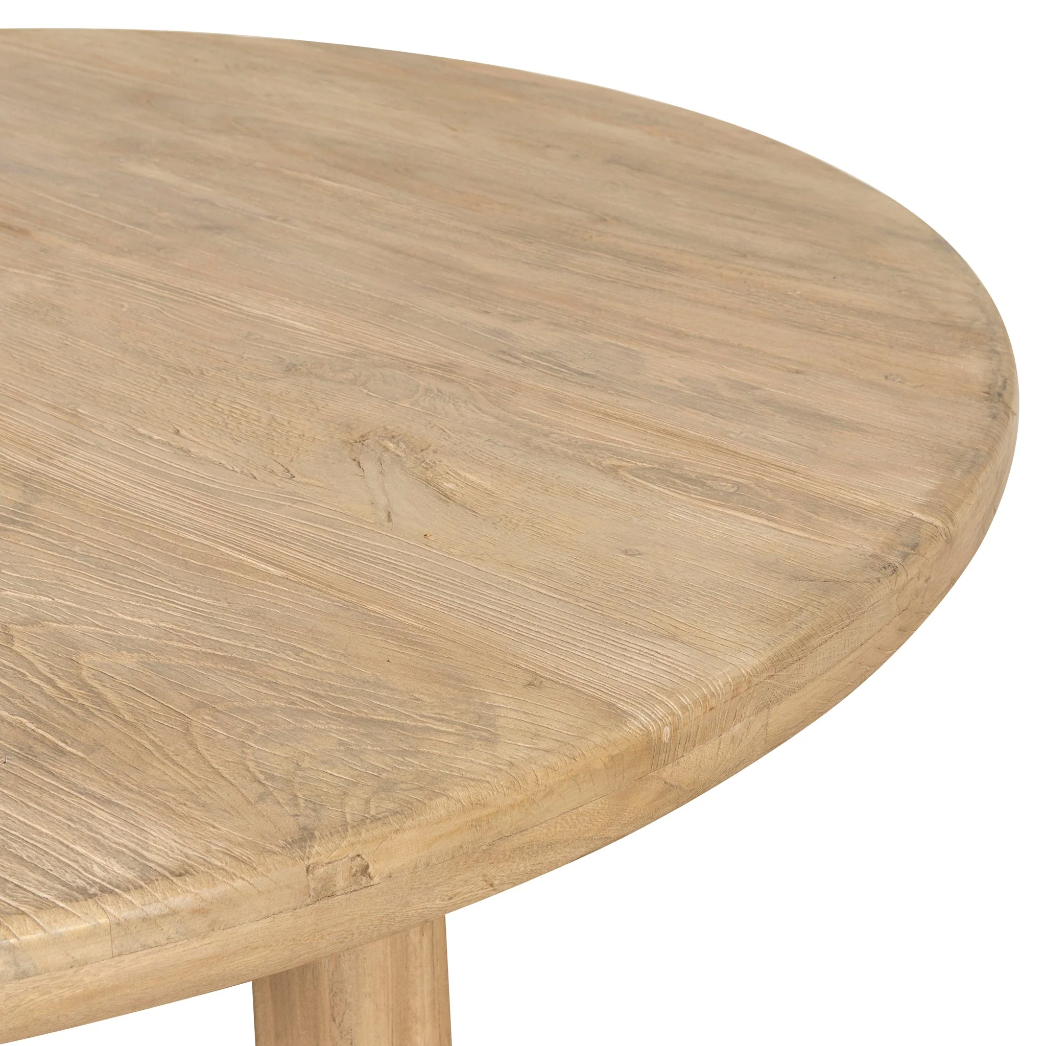 CDT8658-NA 1.52m Elm Round Dining Table - Natural - Image 6