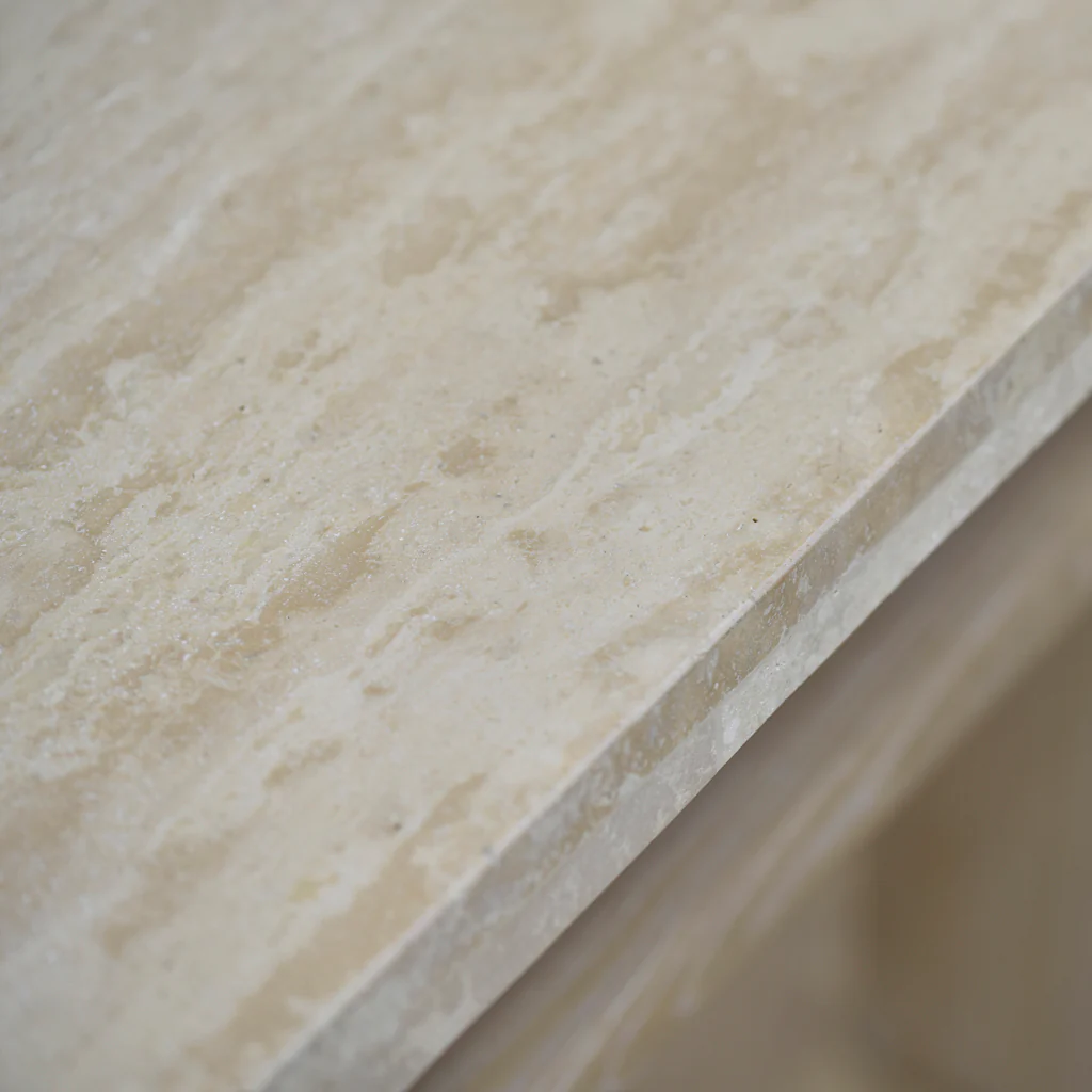 CDT8667-NI Travertine Marble 1.22m Console Table - White Wash - Image 10