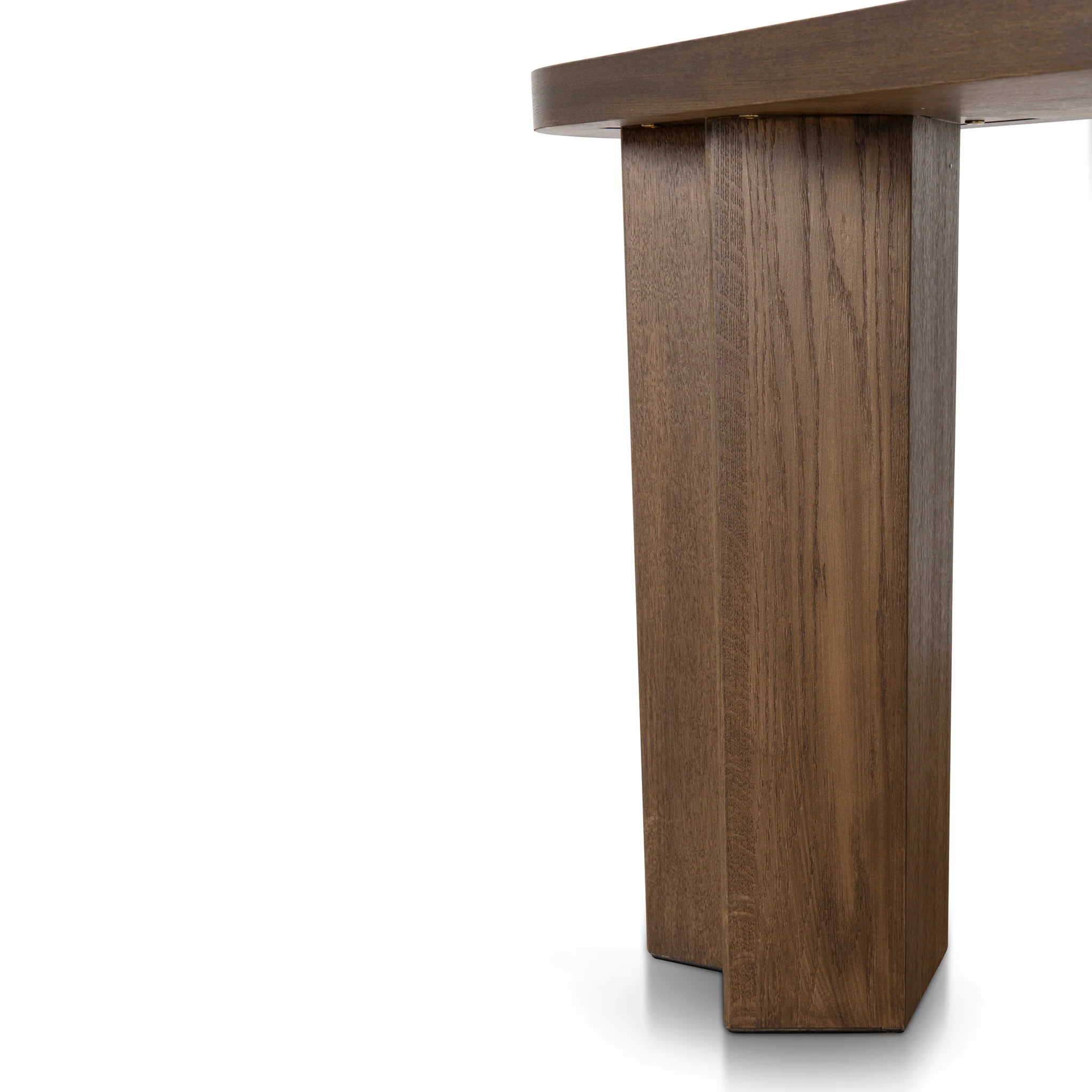 CDT8703-VA 1.3m Pill Shape Console Table - Caramel Oak - Image 15