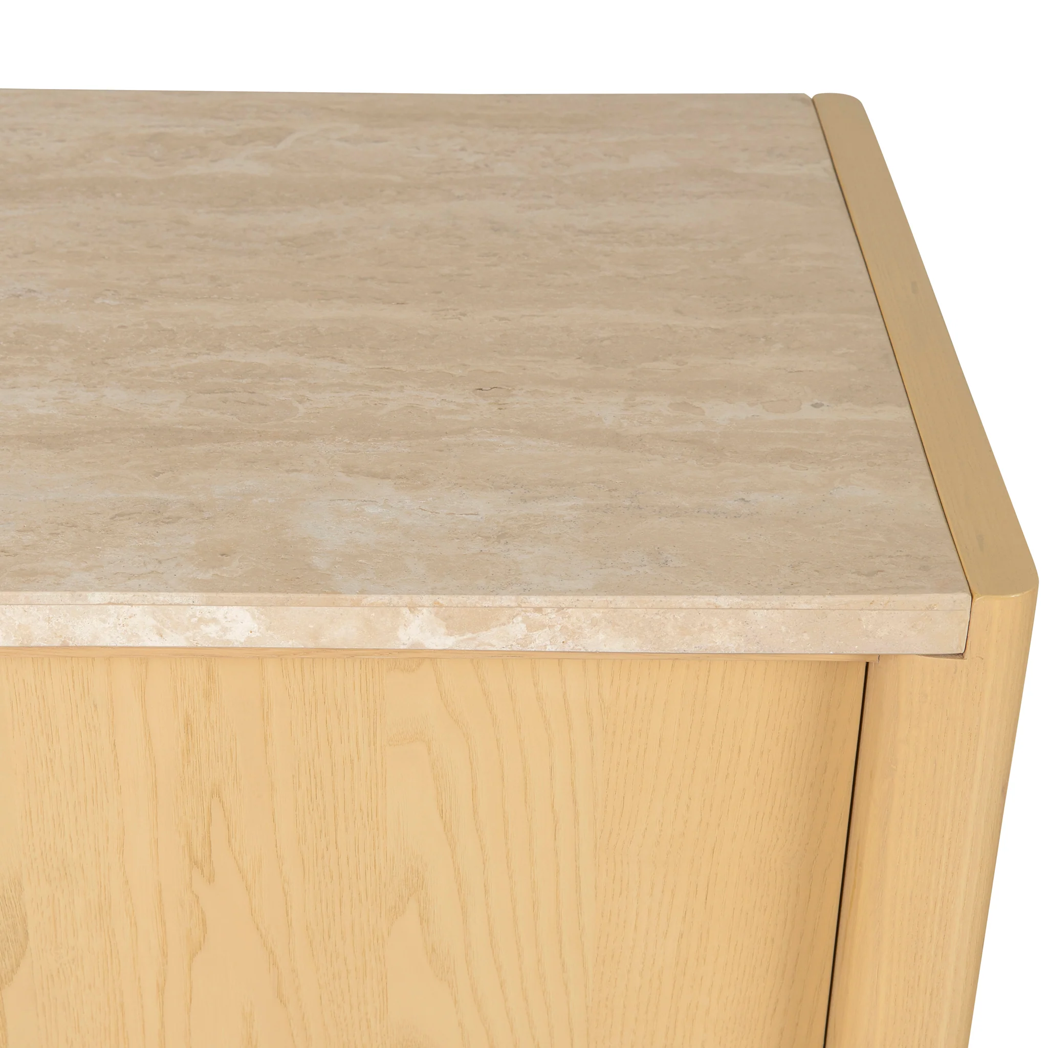 CDT8736-KK 2.1m Travertine Top Sideboard Unit - Creme Ash - Image 10