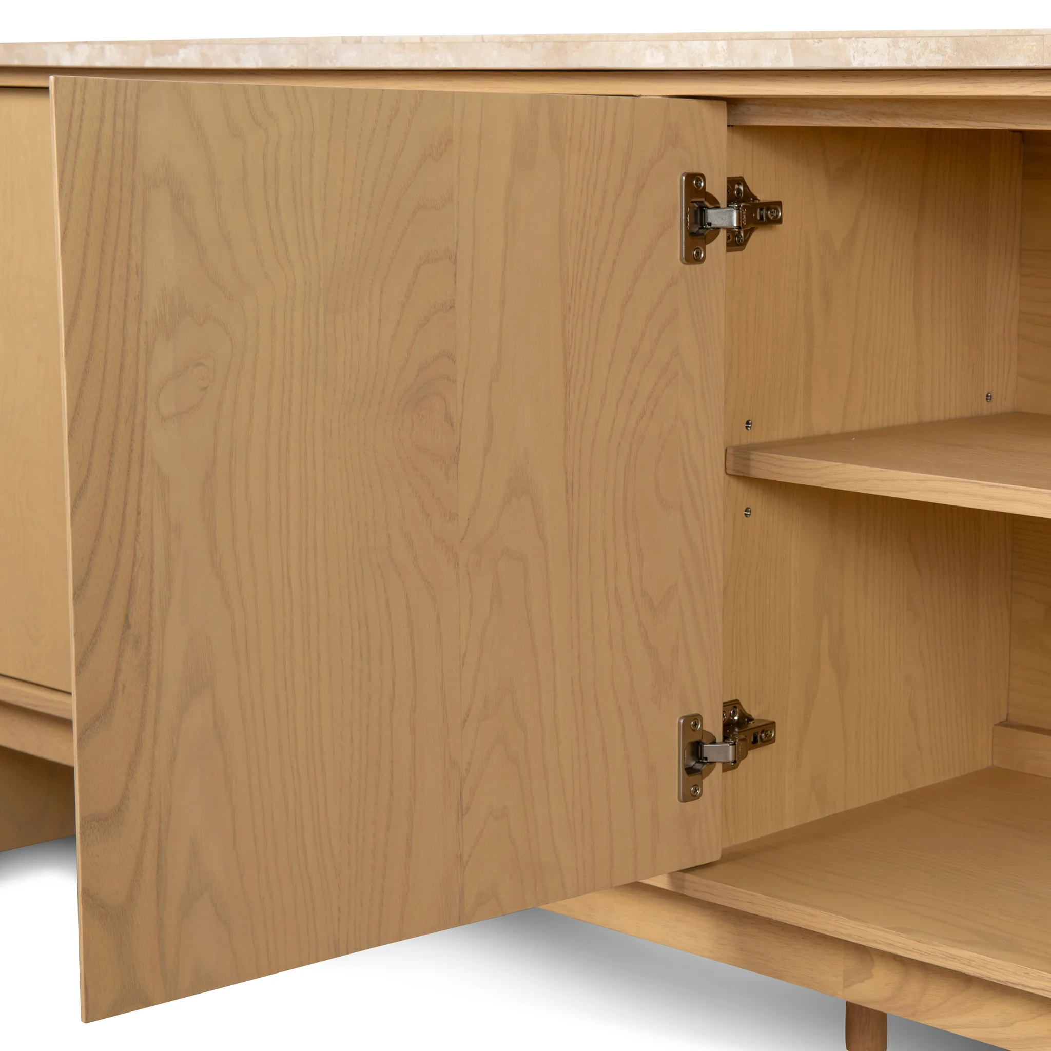 CDT8736-KK 2.1m Travertine Top Sideboard Unit - Creme Ash - Image 12
