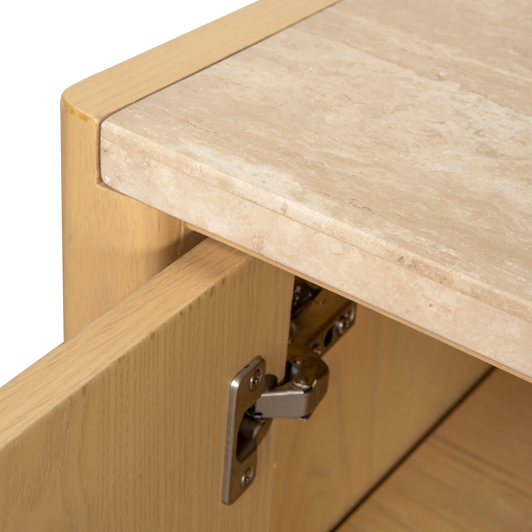 CDT8736-KK 2.1m Travertine Top Sideboard Unit - Creme Ash - Image 13