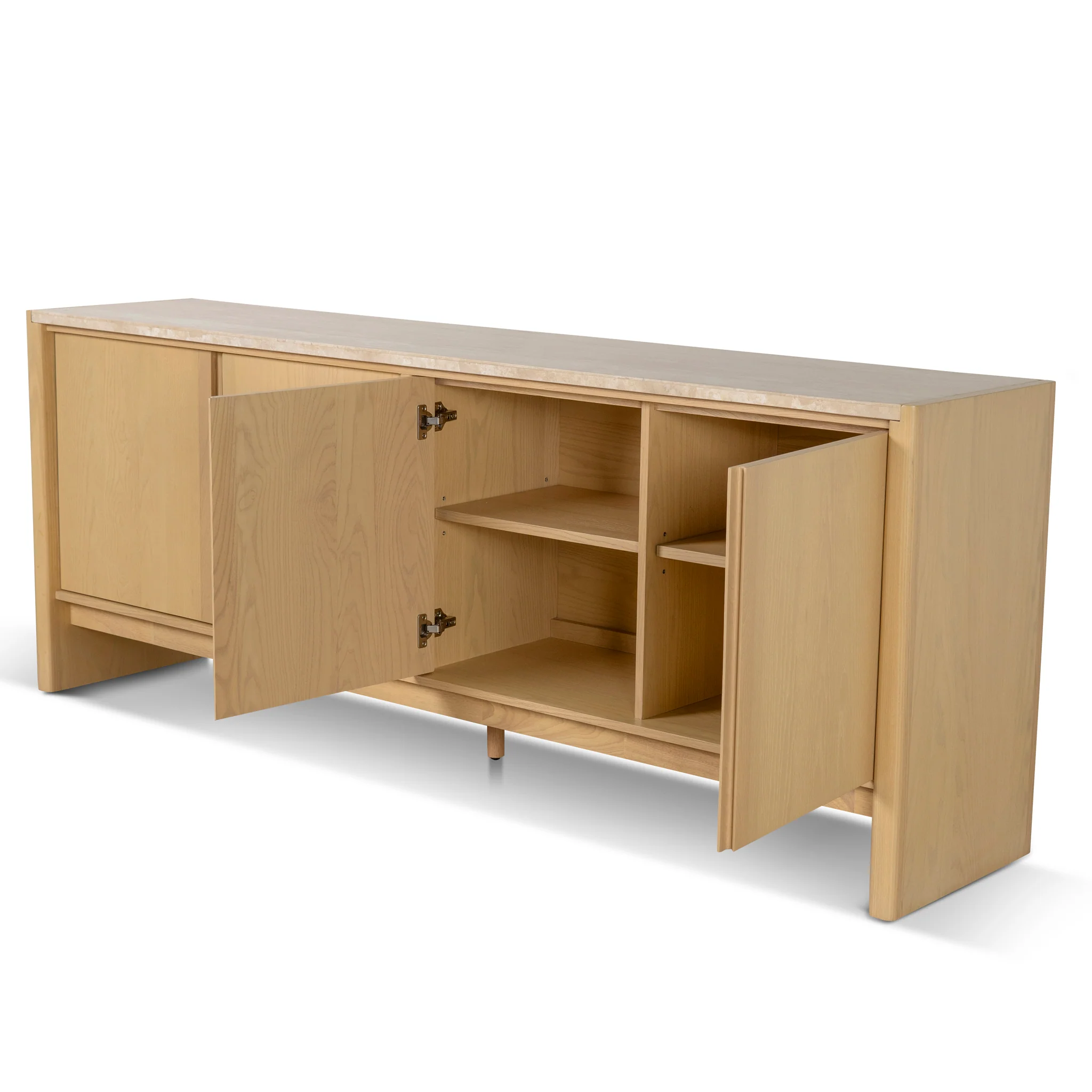 CDT8736-KK 2.1m Travertine Top Sideboard Unit - Creme Ash - Image 5