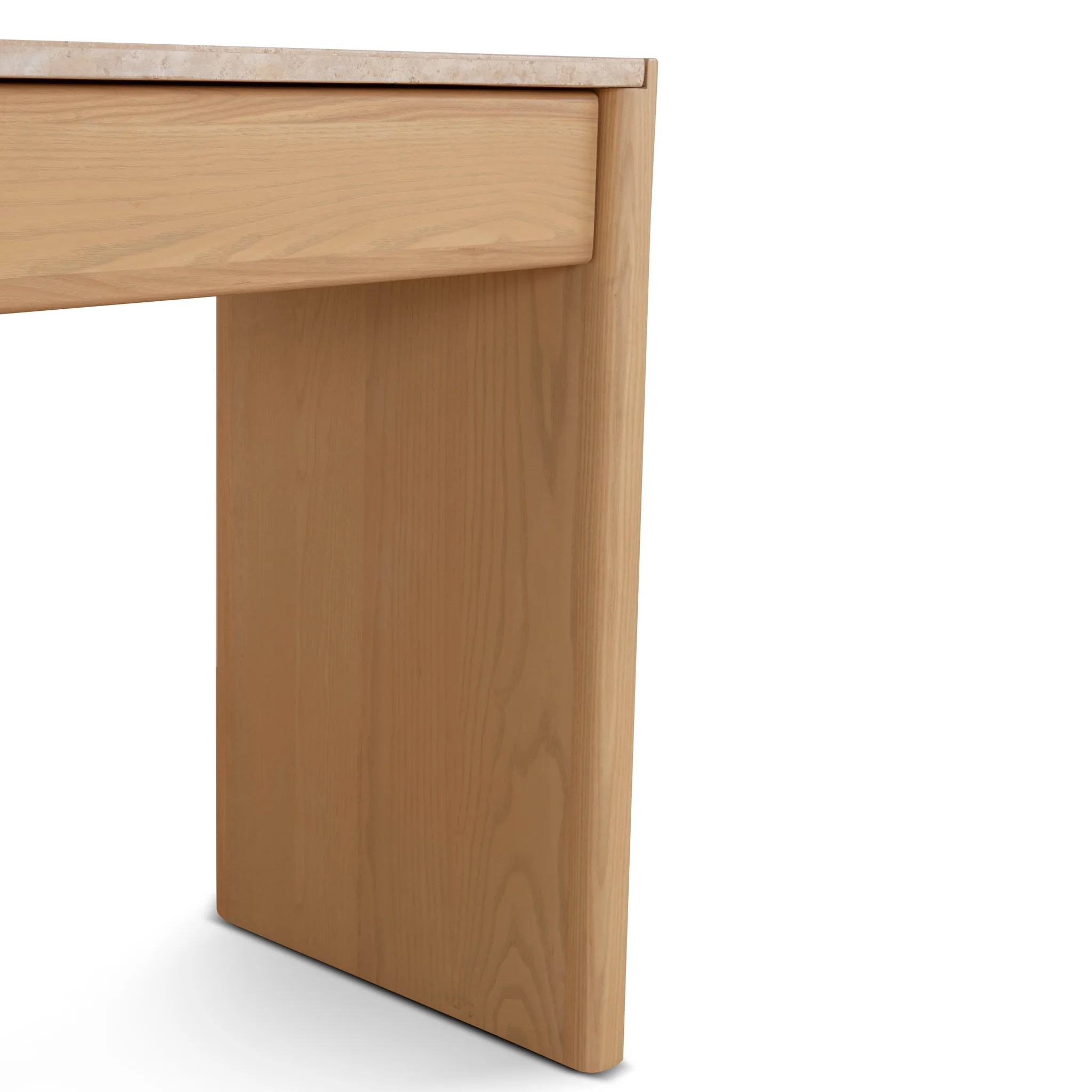 CDT8738-KK 1.4m Travertine Top Console Table - Creme Ash - Image 7