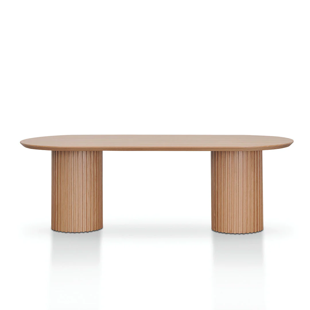 CDT8884-CN 2.5m Wooden Dining Table - Natural - Image 2