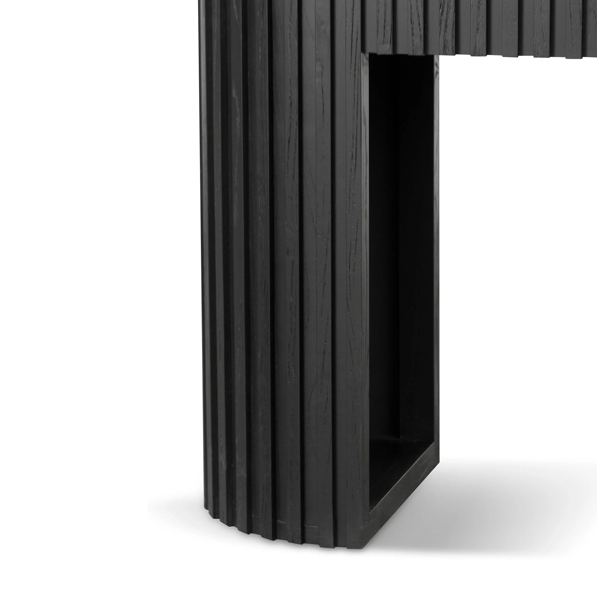 CDT8906-NI 1.5m White Marble Console Table - Black - Image 5