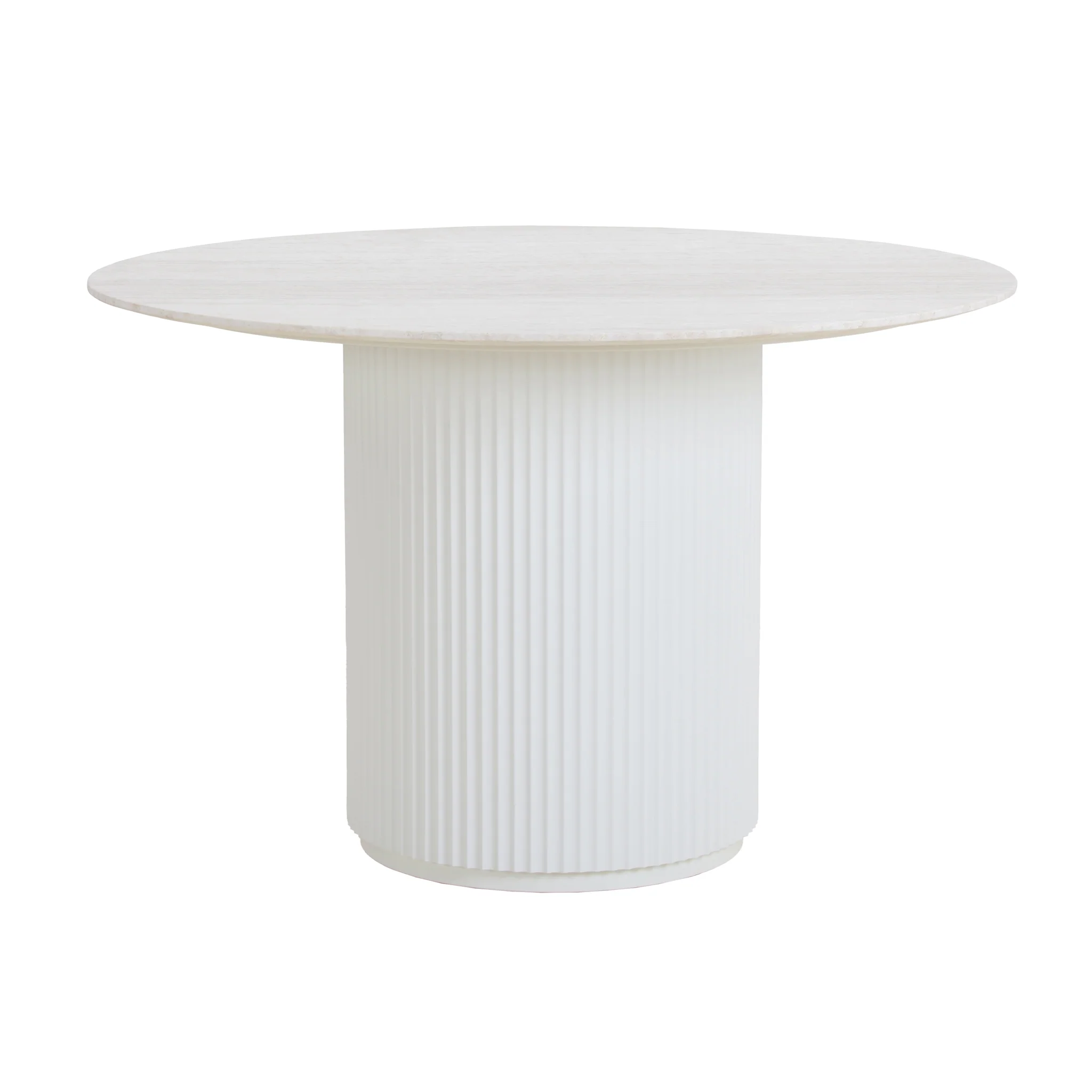 CDT8945-DW 1.2m Round Travertine Dining Table - White - Image 2