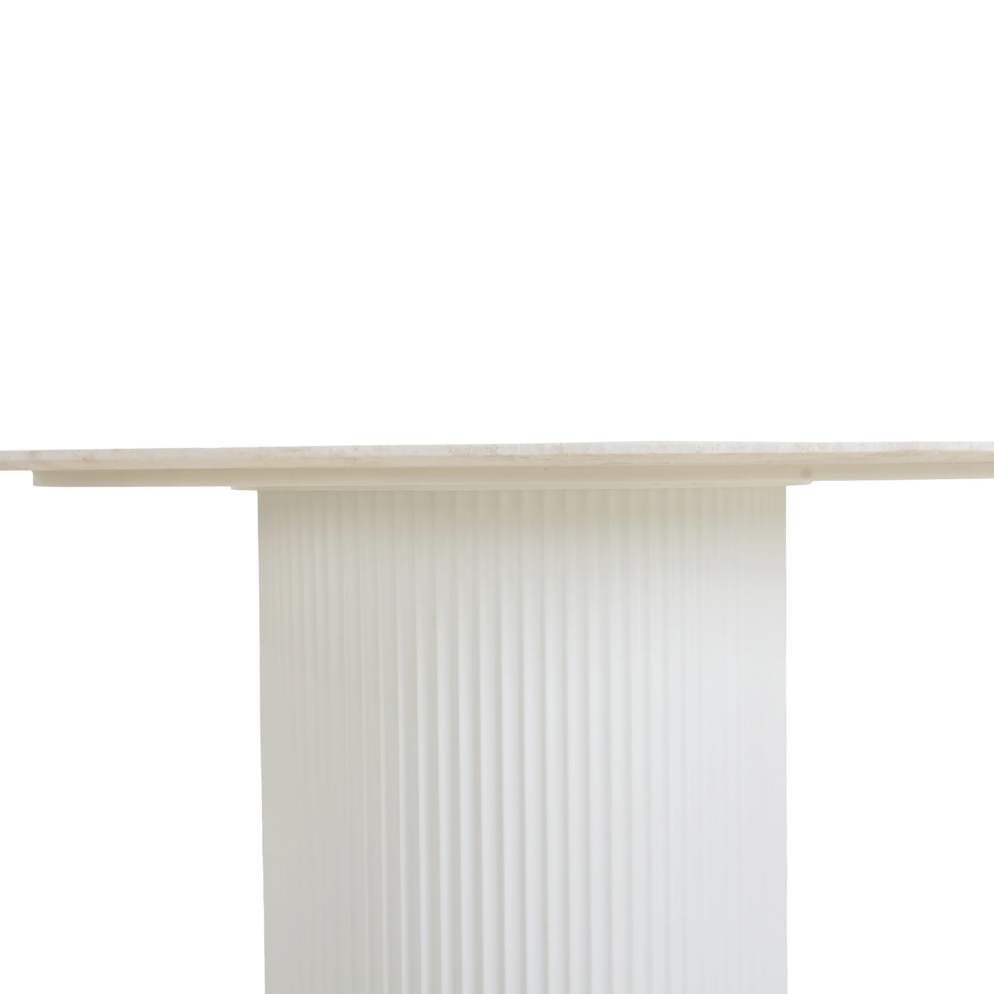 CDT8945-DW 1.2m Round Travertine Dining Table - White - Image 6