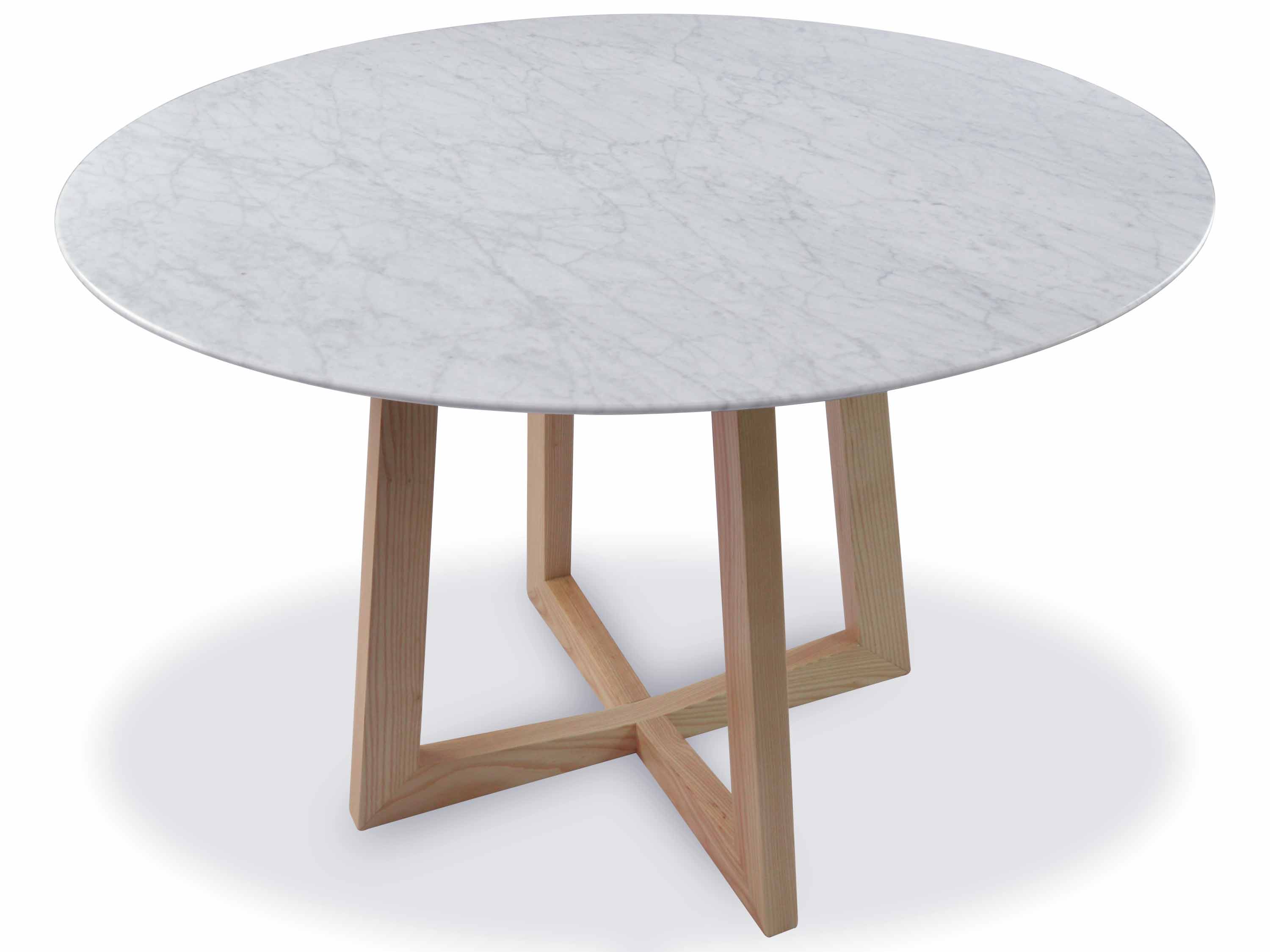 CDT971-SD 1.15m Marble Round Dining Table - Natural - Image 3