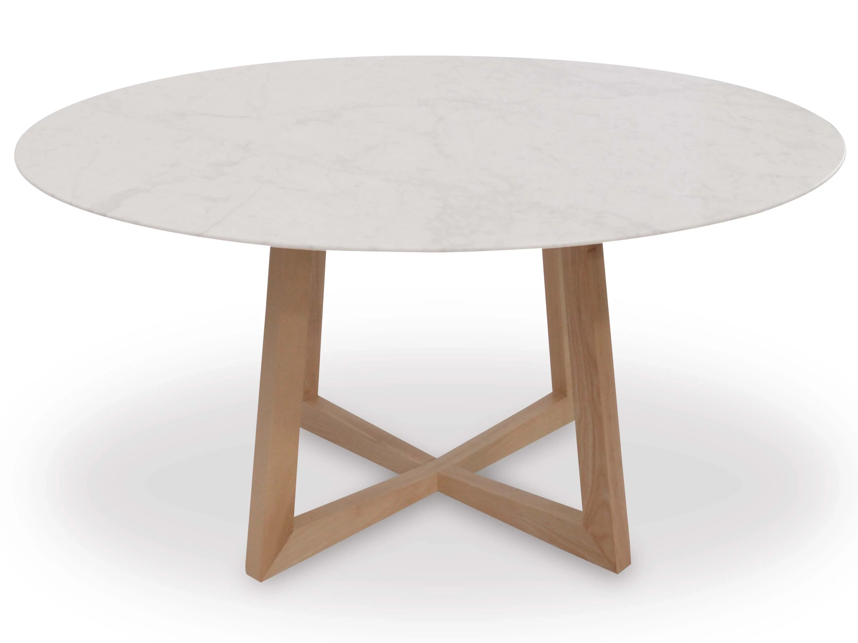 CDT972 1.5m Round Marble Dining Table - Natural - Image 3