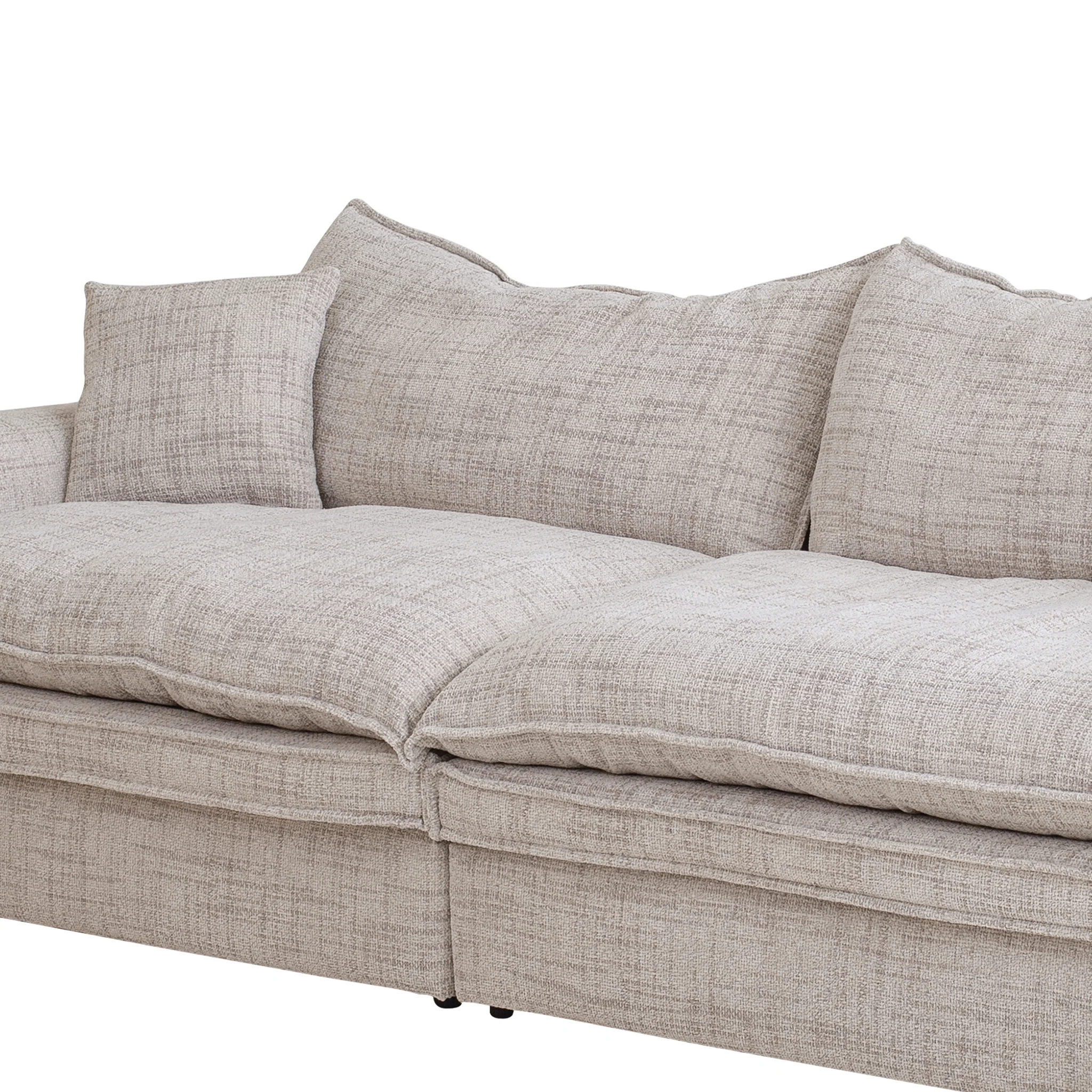 CLC10024-IG 3 Seater Fabric Sofa - Cream - Image 6