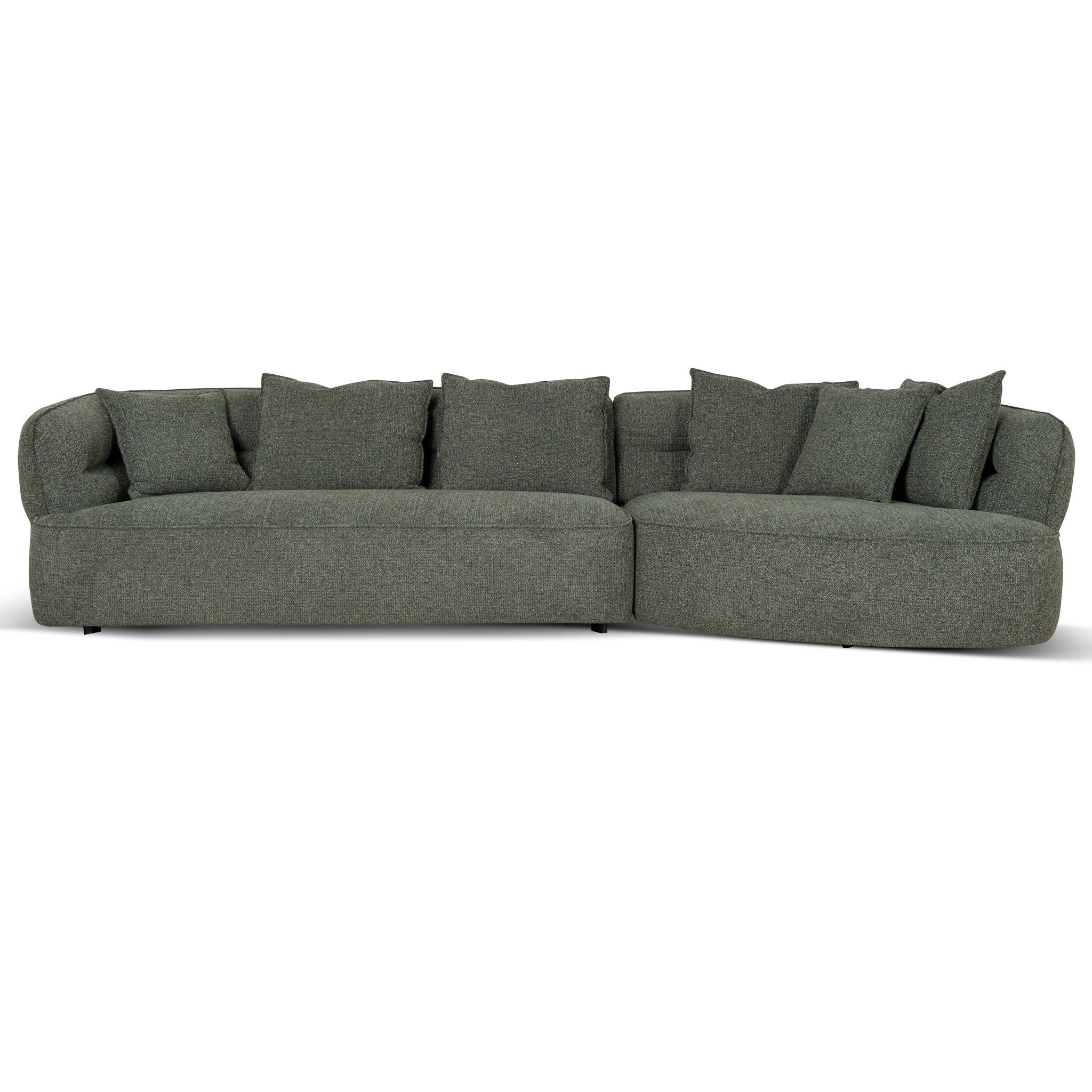 CLC10083-KJ Right Chaise Sofa - Coral Dark Green - Image 3