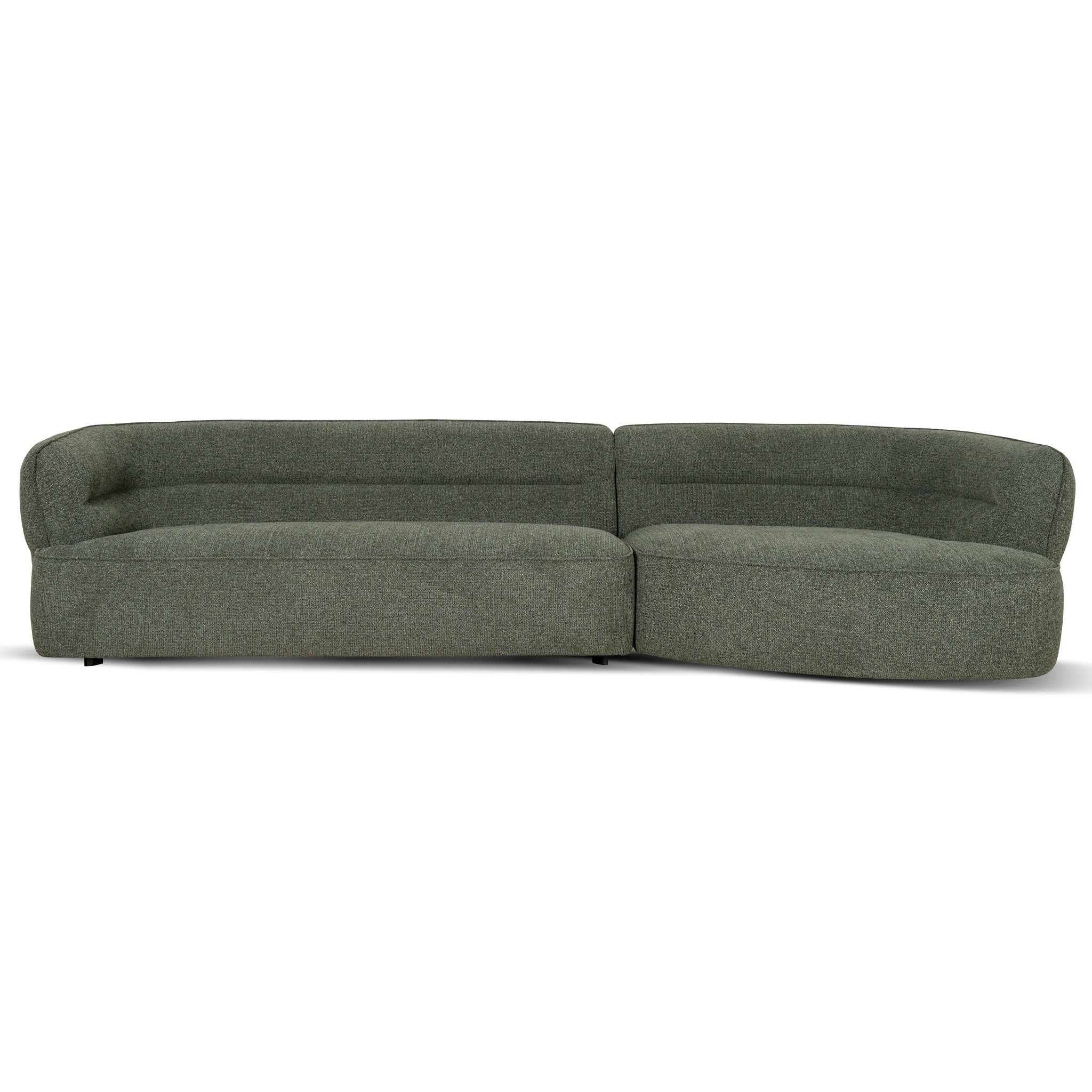 CLC10083-KJ Right Chaise Sofa - Coral Dark Green - Image 4