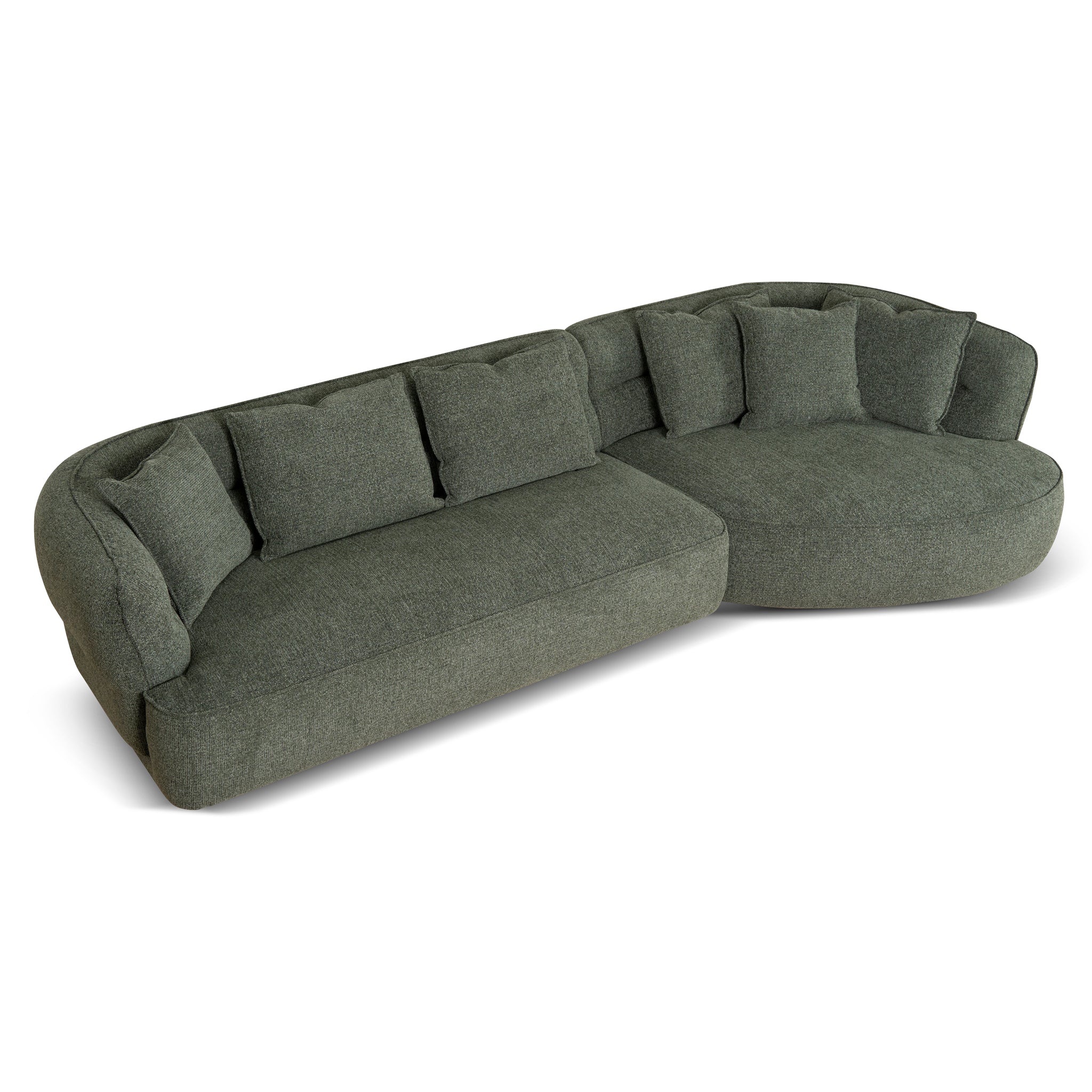 CLC10083-KJ Right Chaise Sofa - Coral Dark Green - Image 5