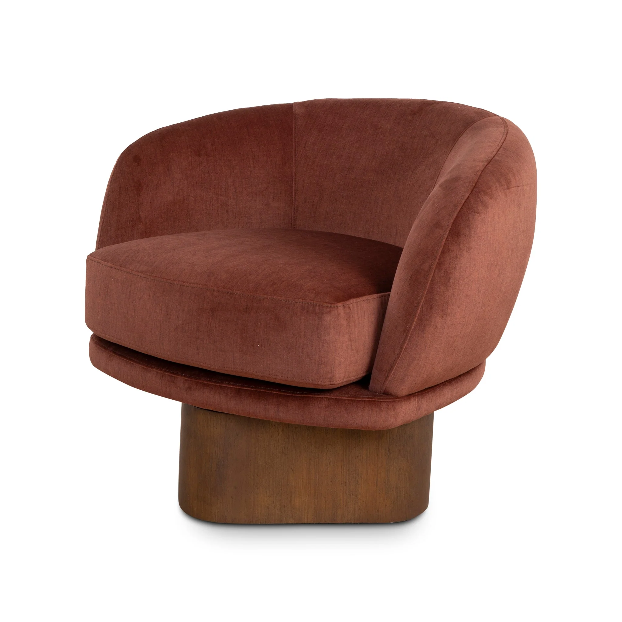 CLC10467-CA Fabric Swivel Armchair - Burnt Brown