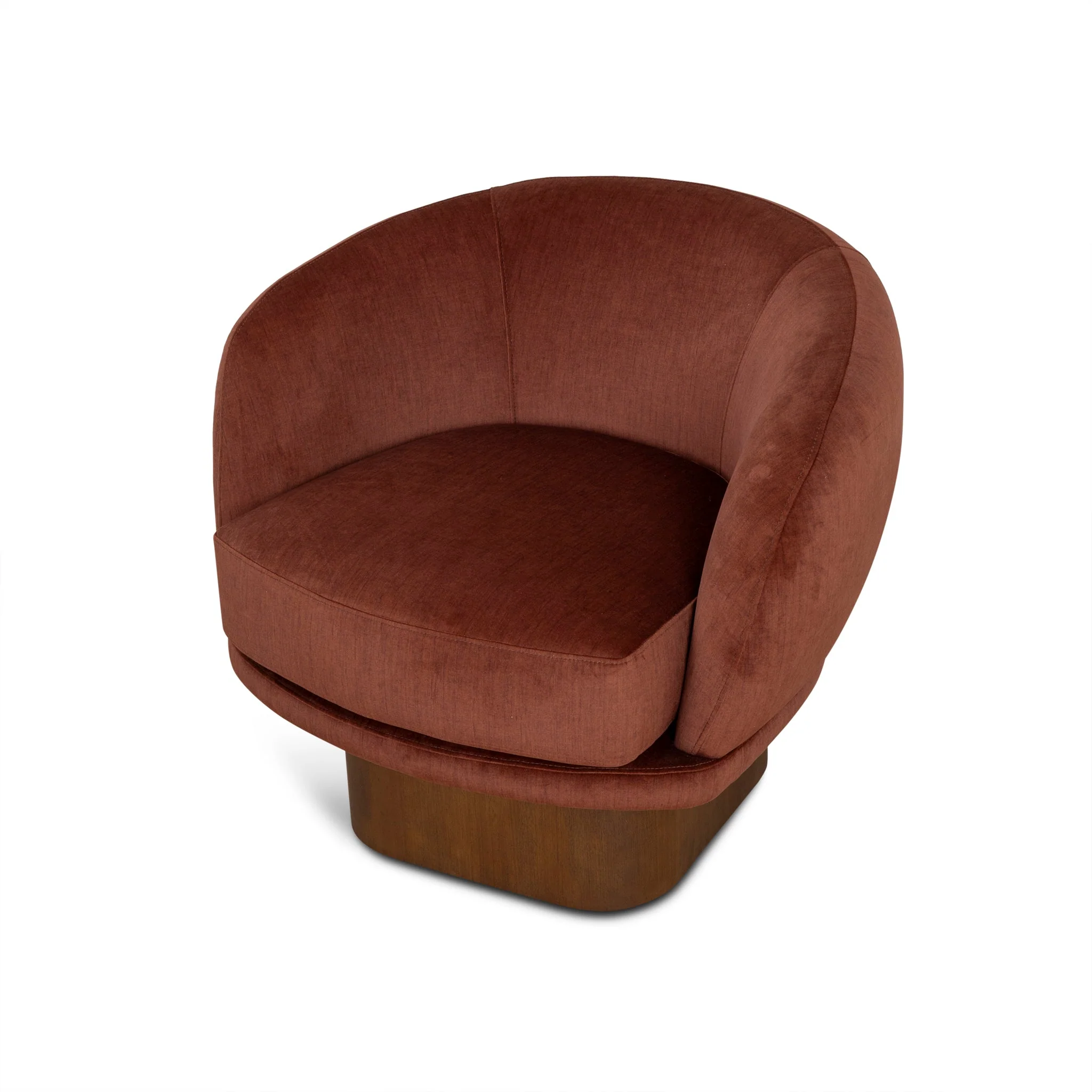 CLC10158-CA Fabric Swivel Armchair - Soft Rust - Image 13