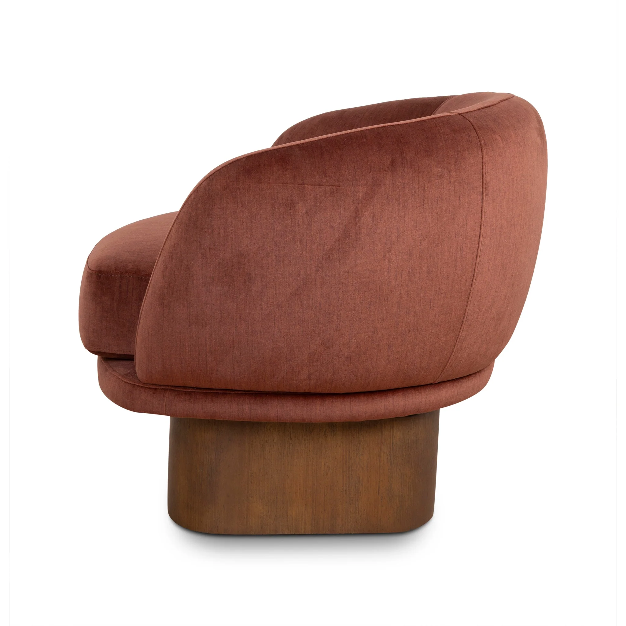 CLC10467-CA Fabric Swivel Armchair - Burnt Brown - Image 3