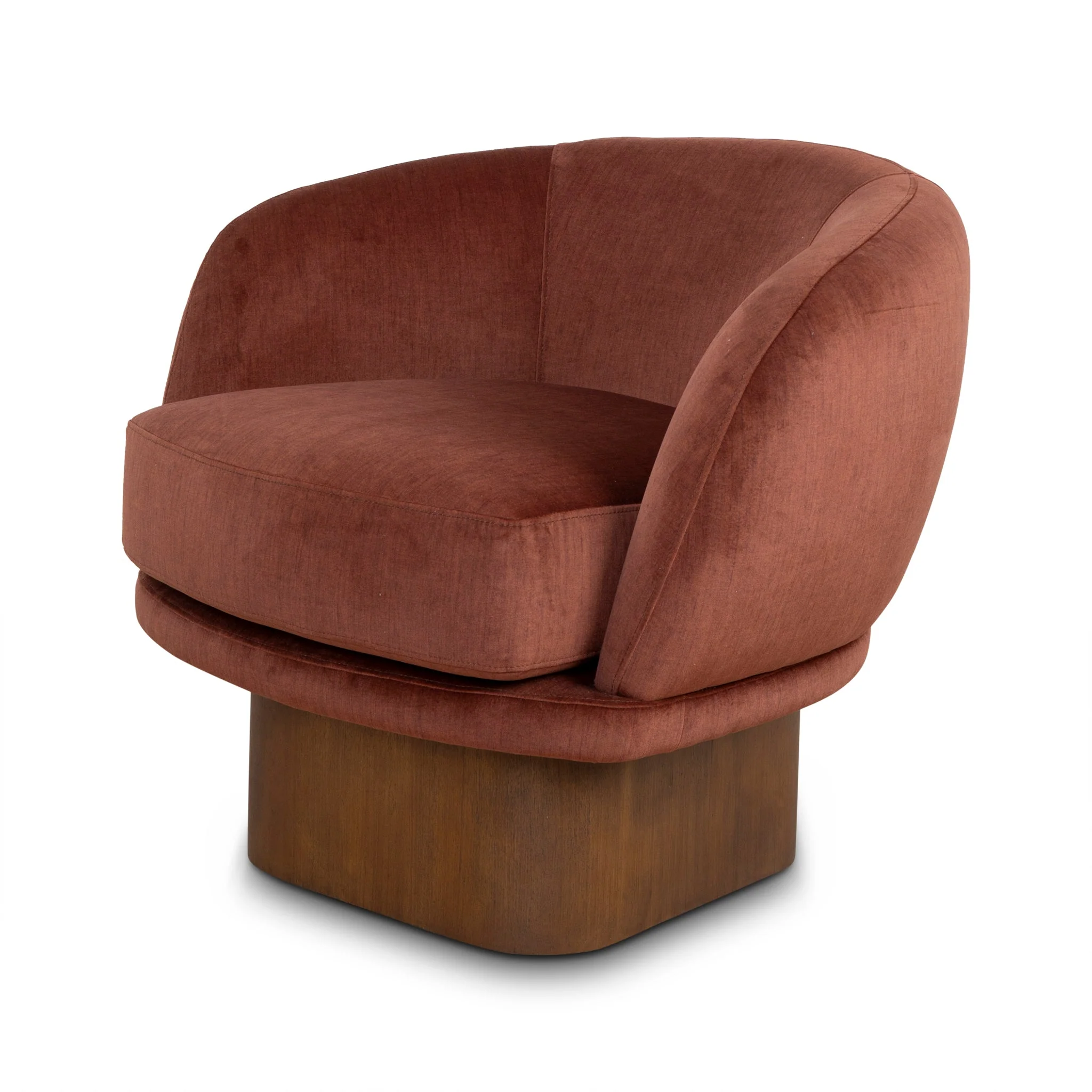 CLC10467-CA Fabric Swivel Armchair - Burnt Brown - Image 6