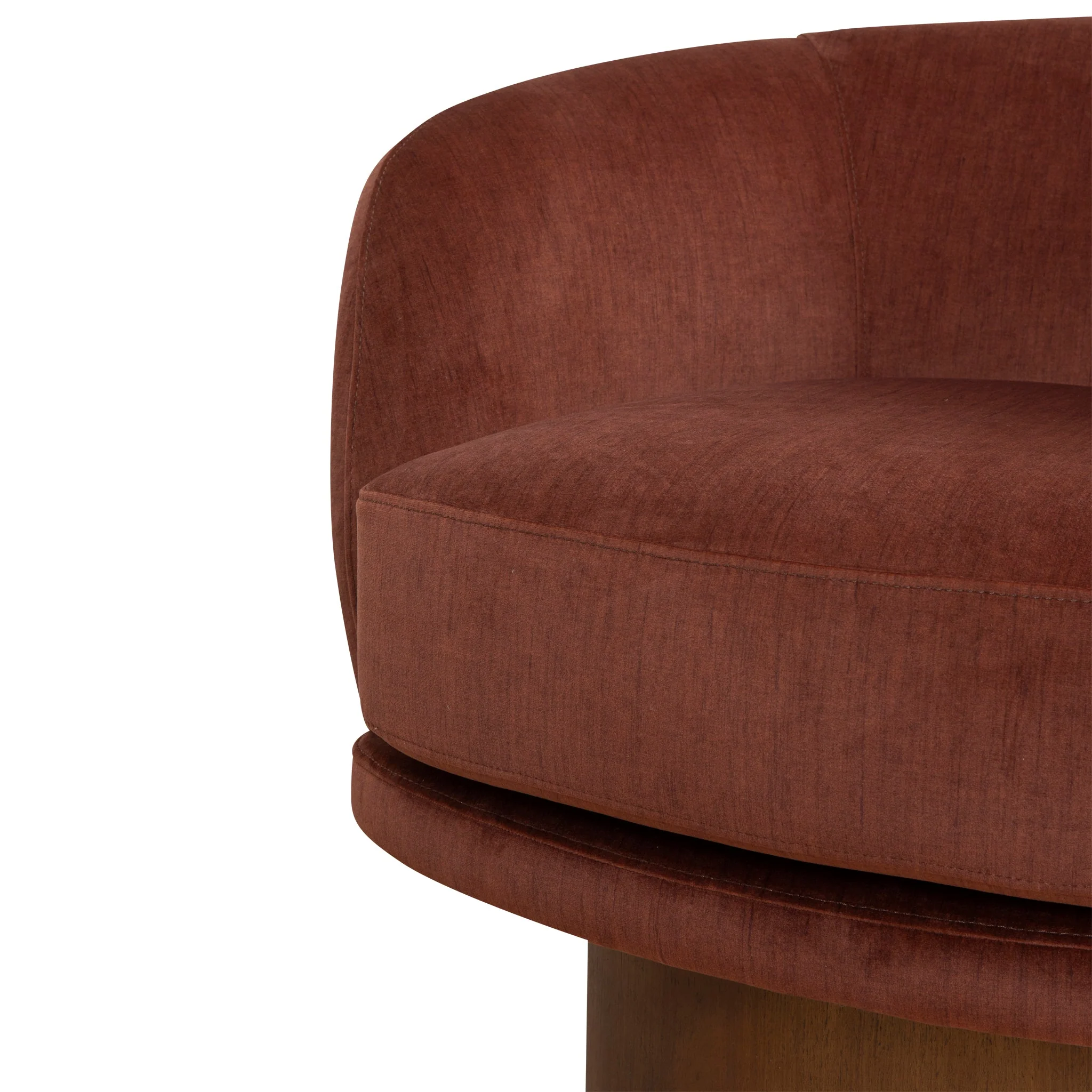 CLC10158-CA Fabric Swivel Armchair - Soft Rust - Image 7