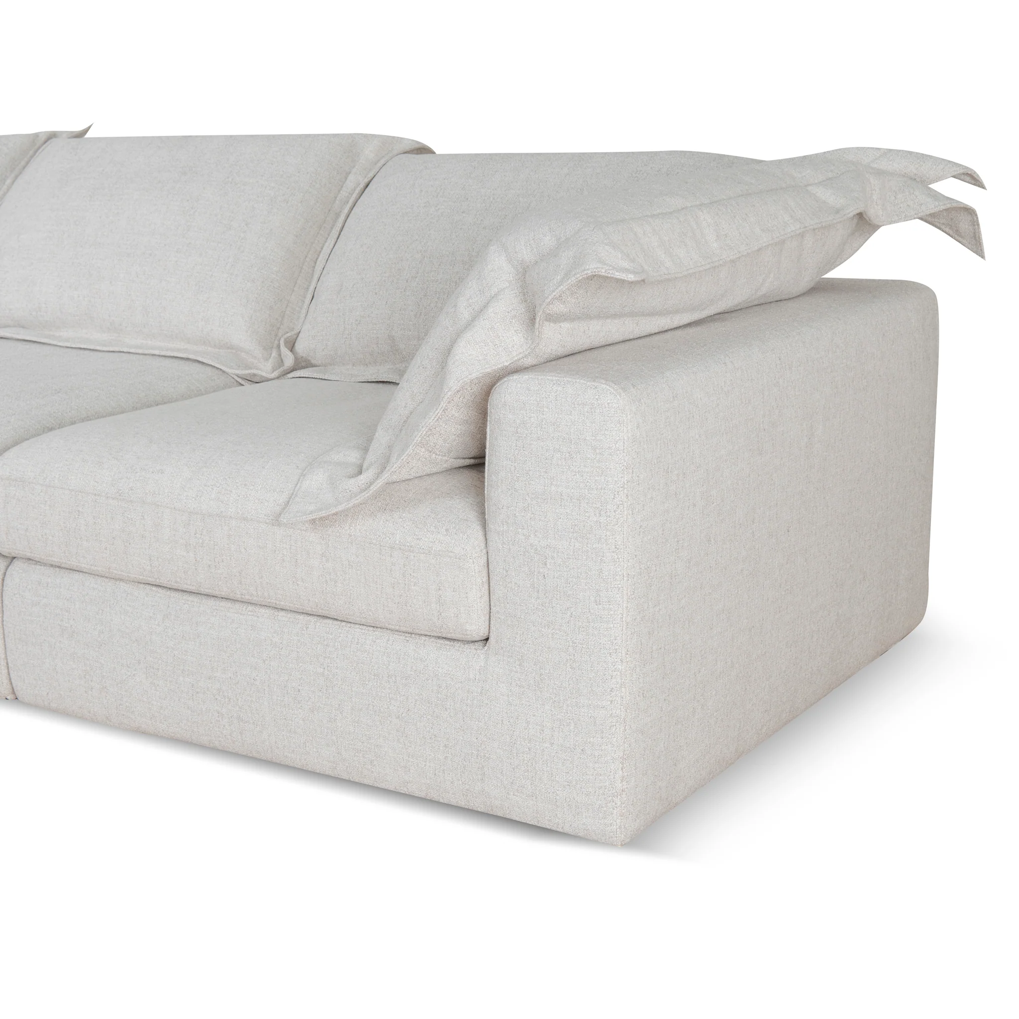CLC10105-KSO 3 Seater Chaise Sofa - Pebble Beige - Image 11