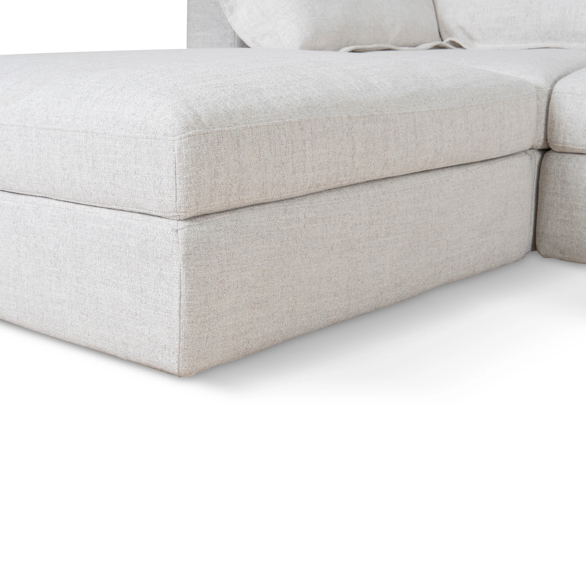 CLC10105-KSO 3 Seater Chaise Sofa - Pebble Beige - Image 14