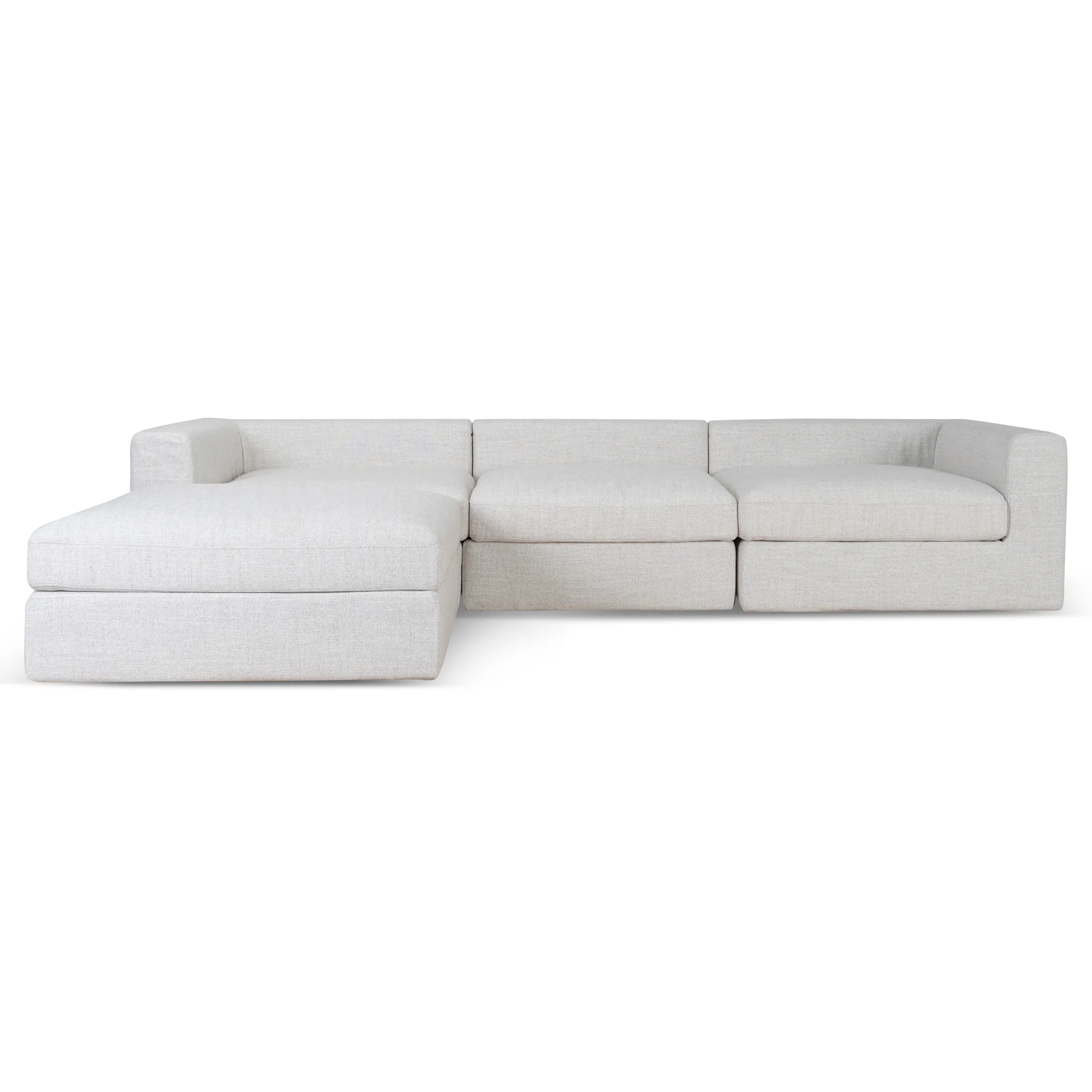 CLC10105-KSO 3 Seater Chaise Sofa - Pebble Beige - Image 3