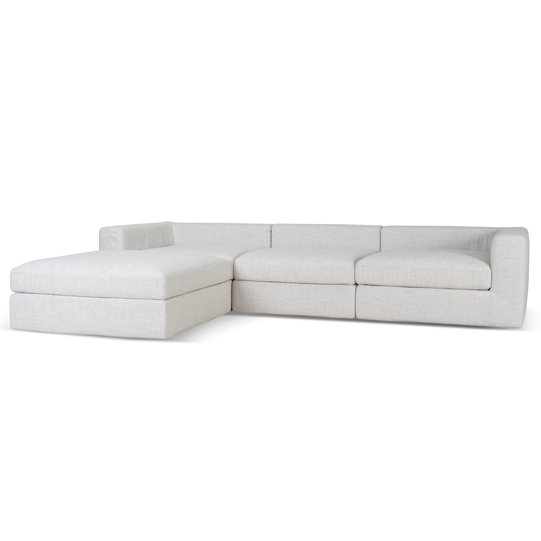 CLC10105-KSO 3 Seater Chaise Sofa - Pebble Beige - Image 4