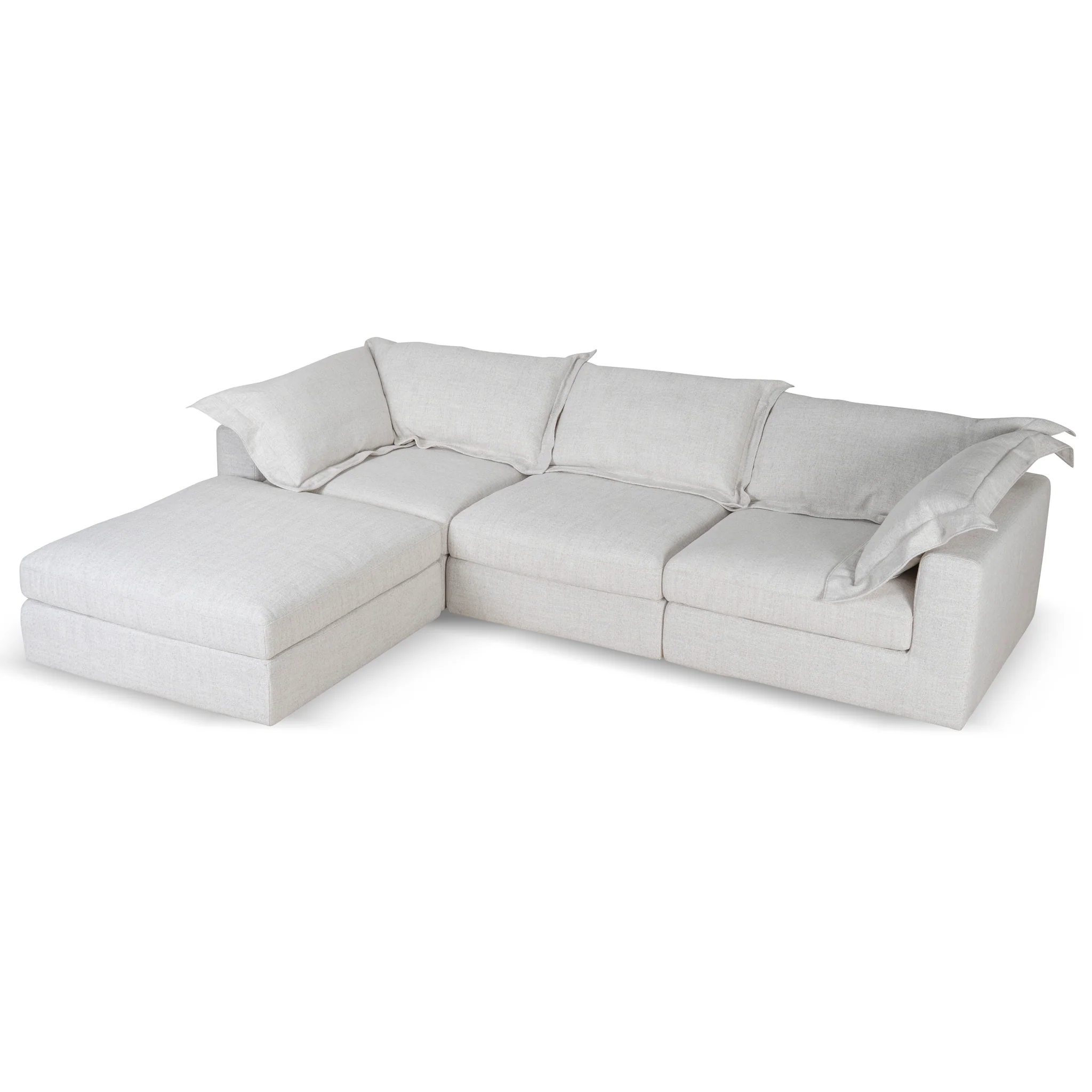 CLC10105-KSO 3 Seater Chaise Sofa - Pebble Beige - Image 5