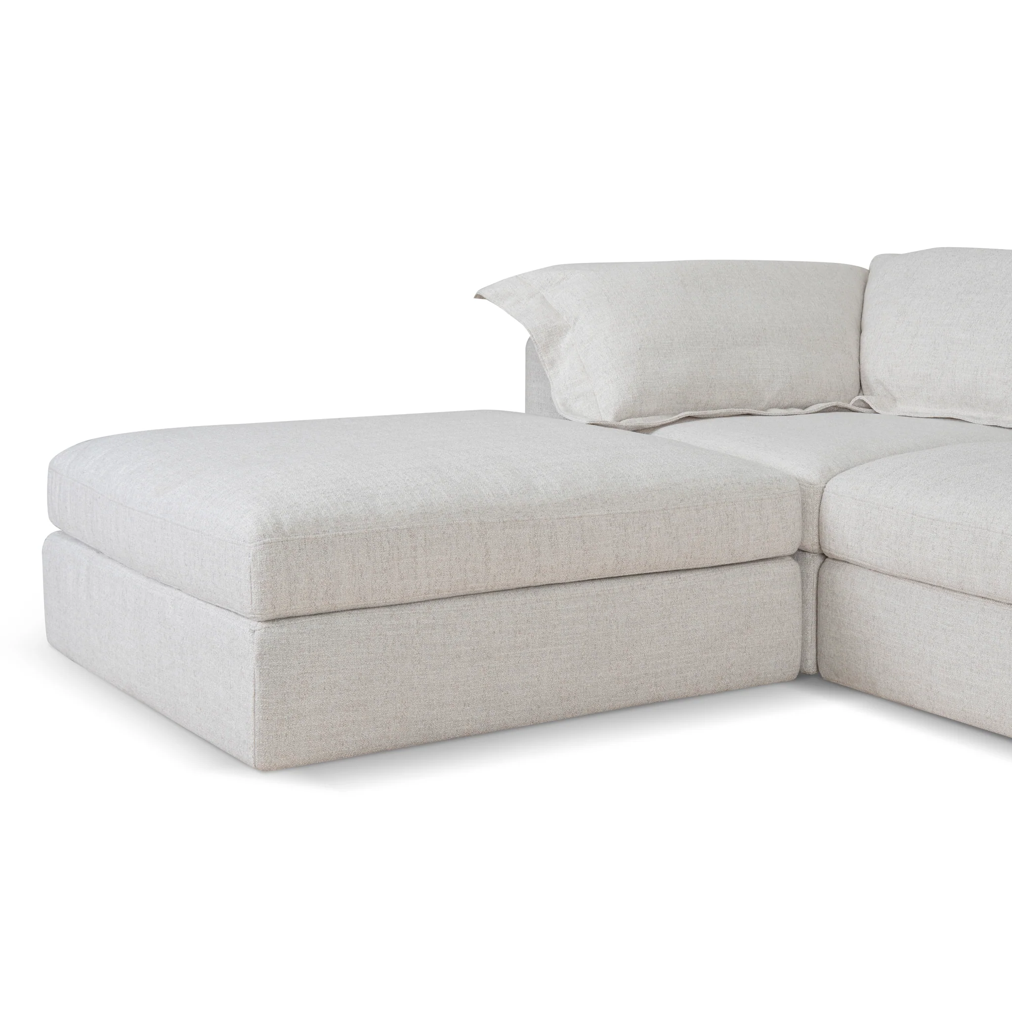CLC10105-KSO 3 Seater Chaise Sofa - Pebble Beige - Image 7