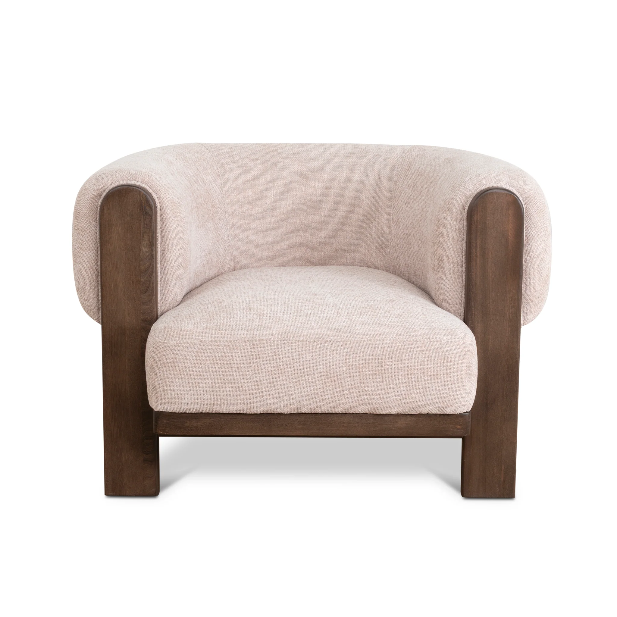 CLC10121-NI Walnut Armchair - Blush Linen - Image 2