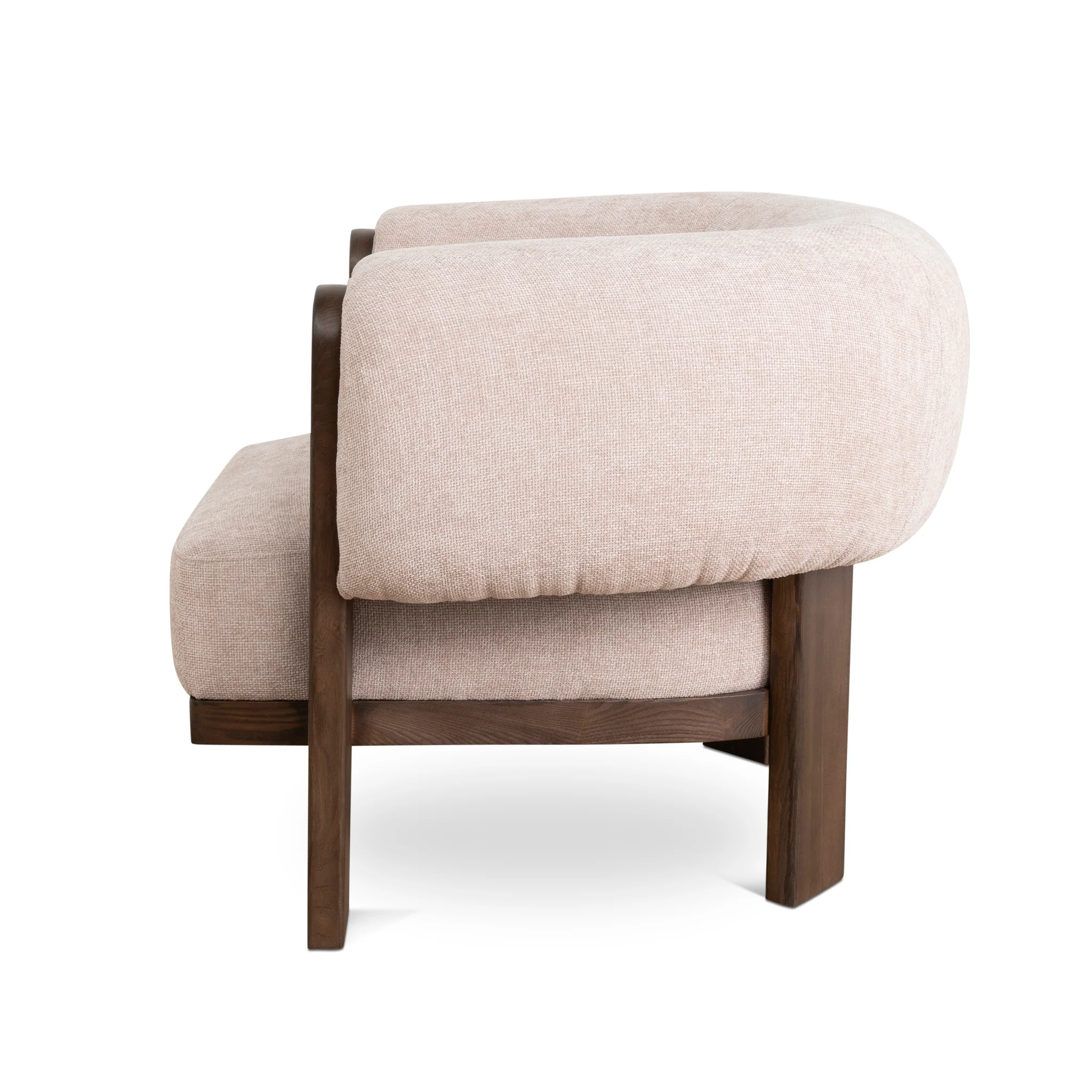 CLC10121-NI Walnut Armchair - Blush Linen - Image 3