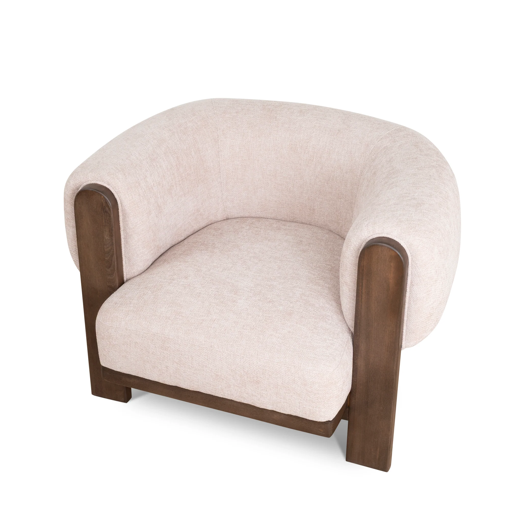 CLC10121-NI Walnut Armchair - Blush Linen - Image 7