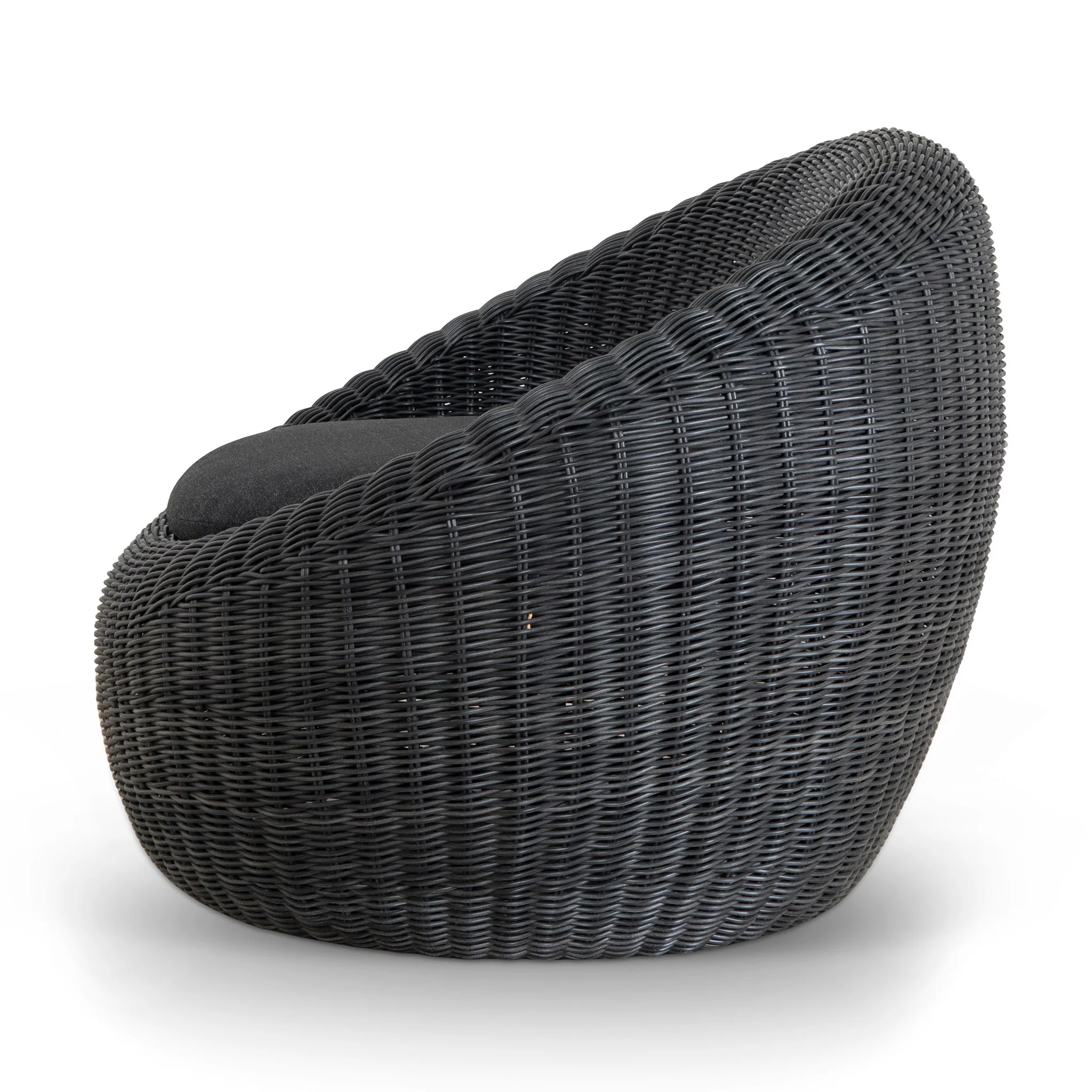 CLC10163-EM Outdoor Lounge Chair - Full Black - Image 3