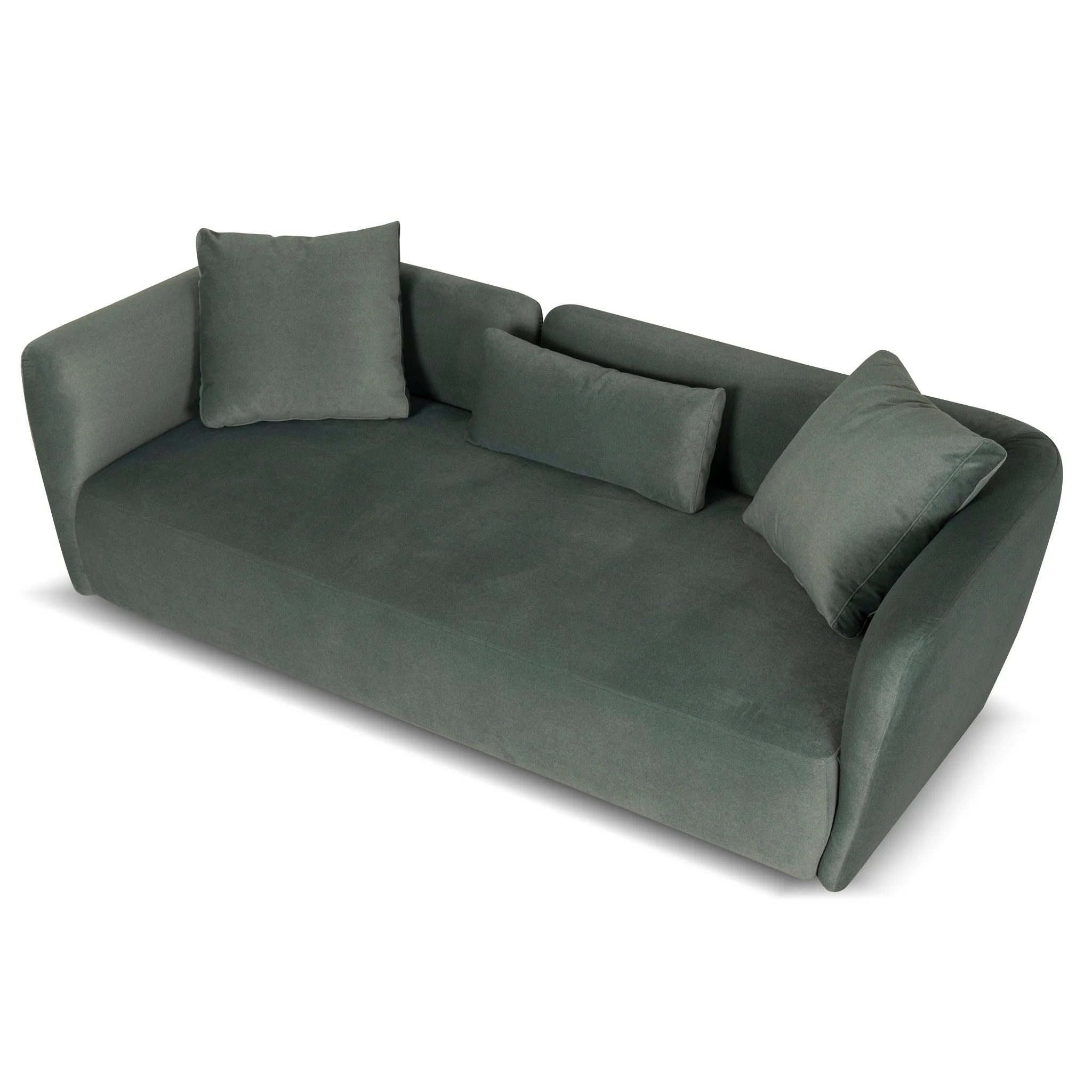 CLC10198-YY 3 Seater Fabric Sofa - Burnt Green - Image 4