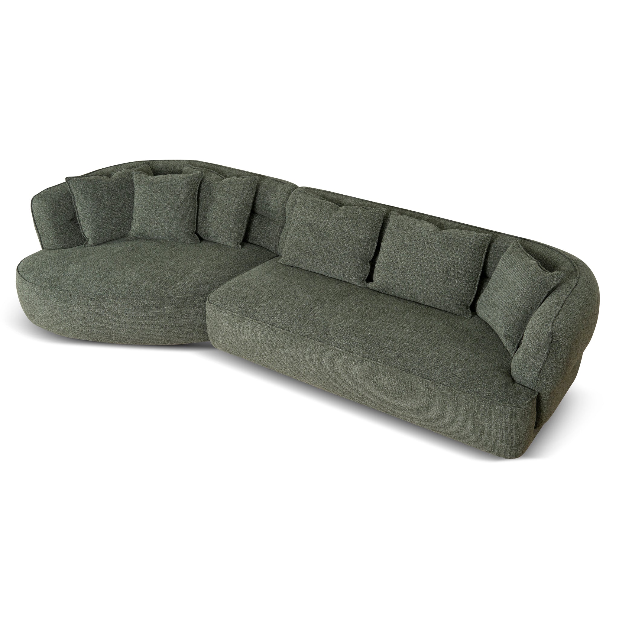 CLC10374-KJ Left Chaise Sofa - Coral Dark Green - Image 5