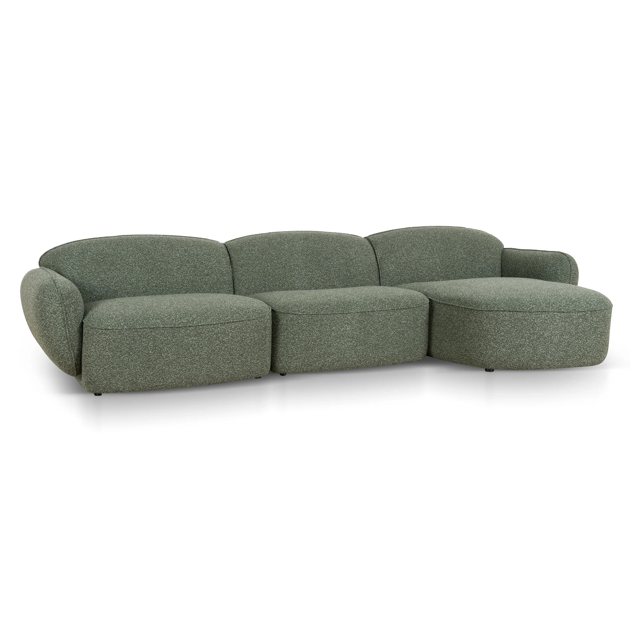 CLC10393-AE 3 Seater Right Chaise Sofa - Amazon Green - Image 2
