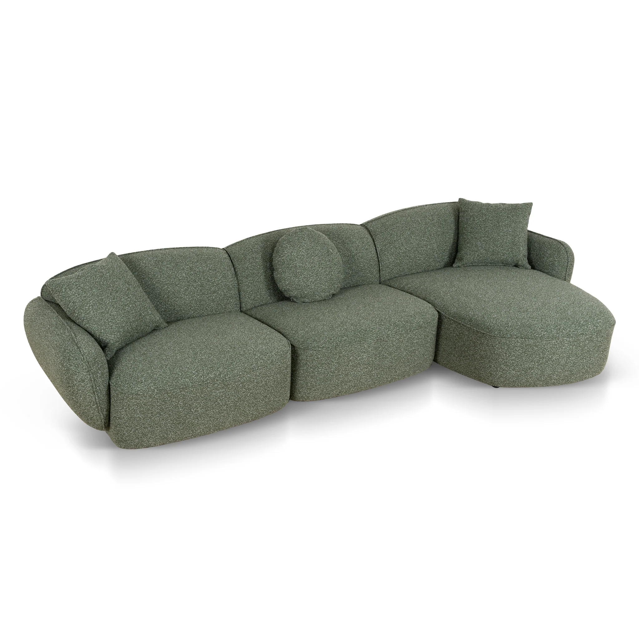 CLC10393-AE 3 Seater Right Chaise Sofa - Amazon Green - Image 20