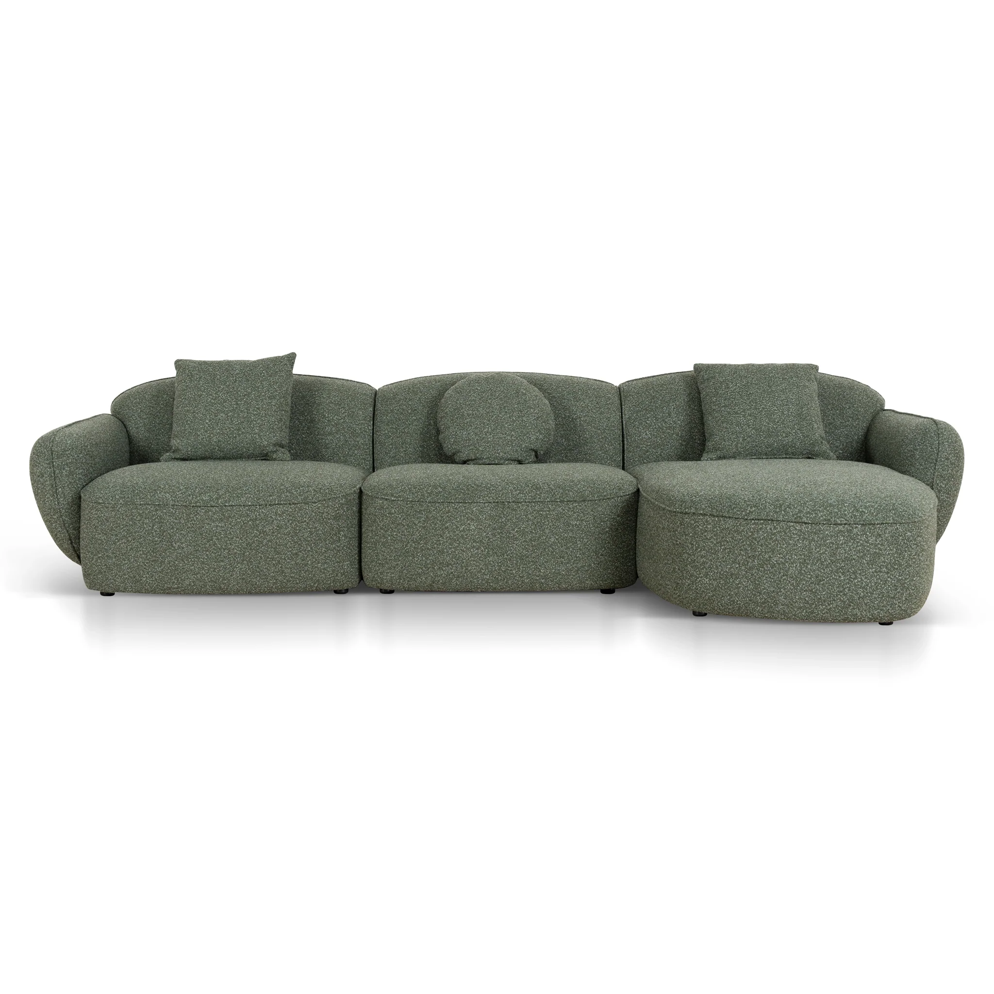 CLC10393-AE 3 Seater Right Chaise Sofa - Amazon Green - Image 3