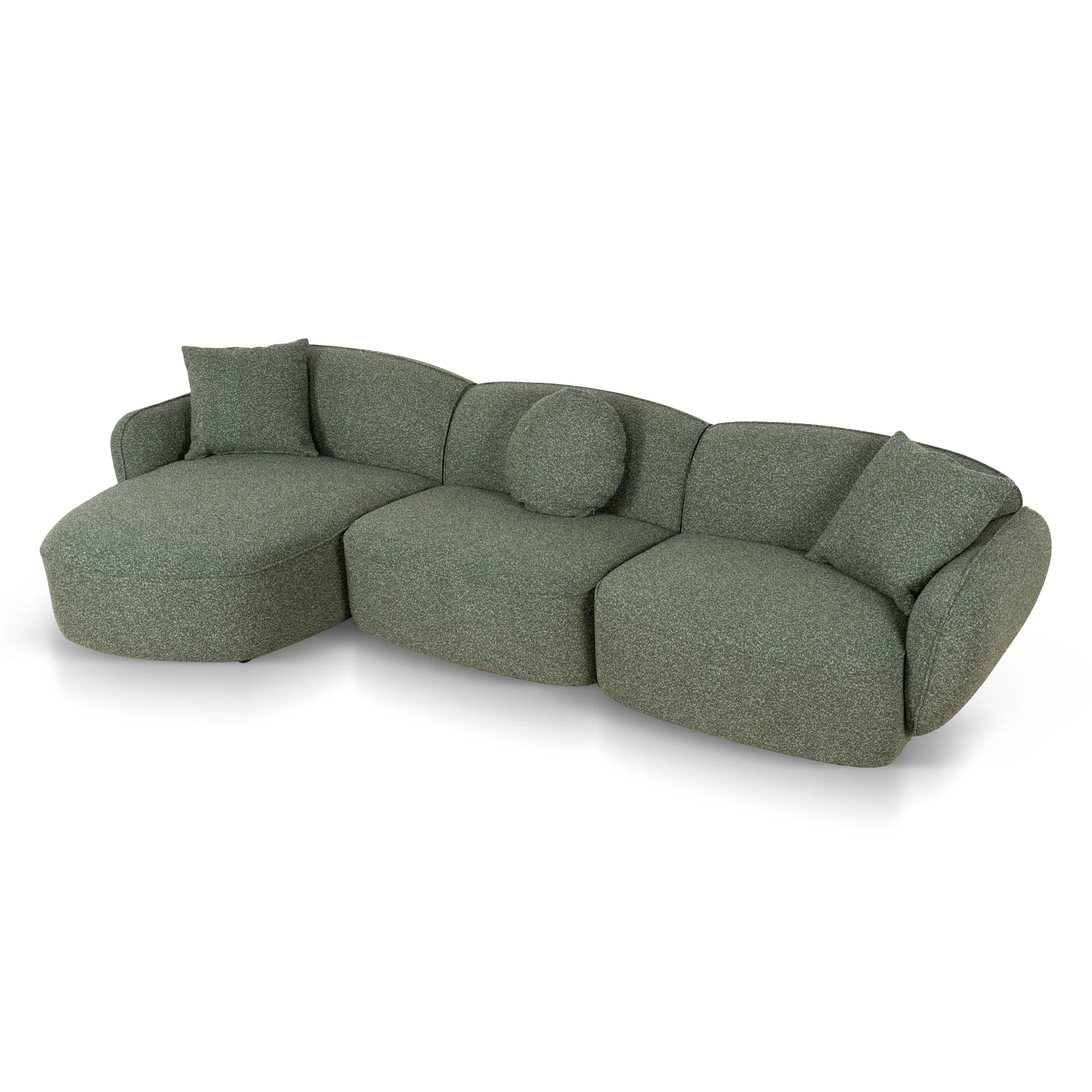 CLC10394-AE 3 Seater Left Chaise Sofa - Amazon Green - Image 20