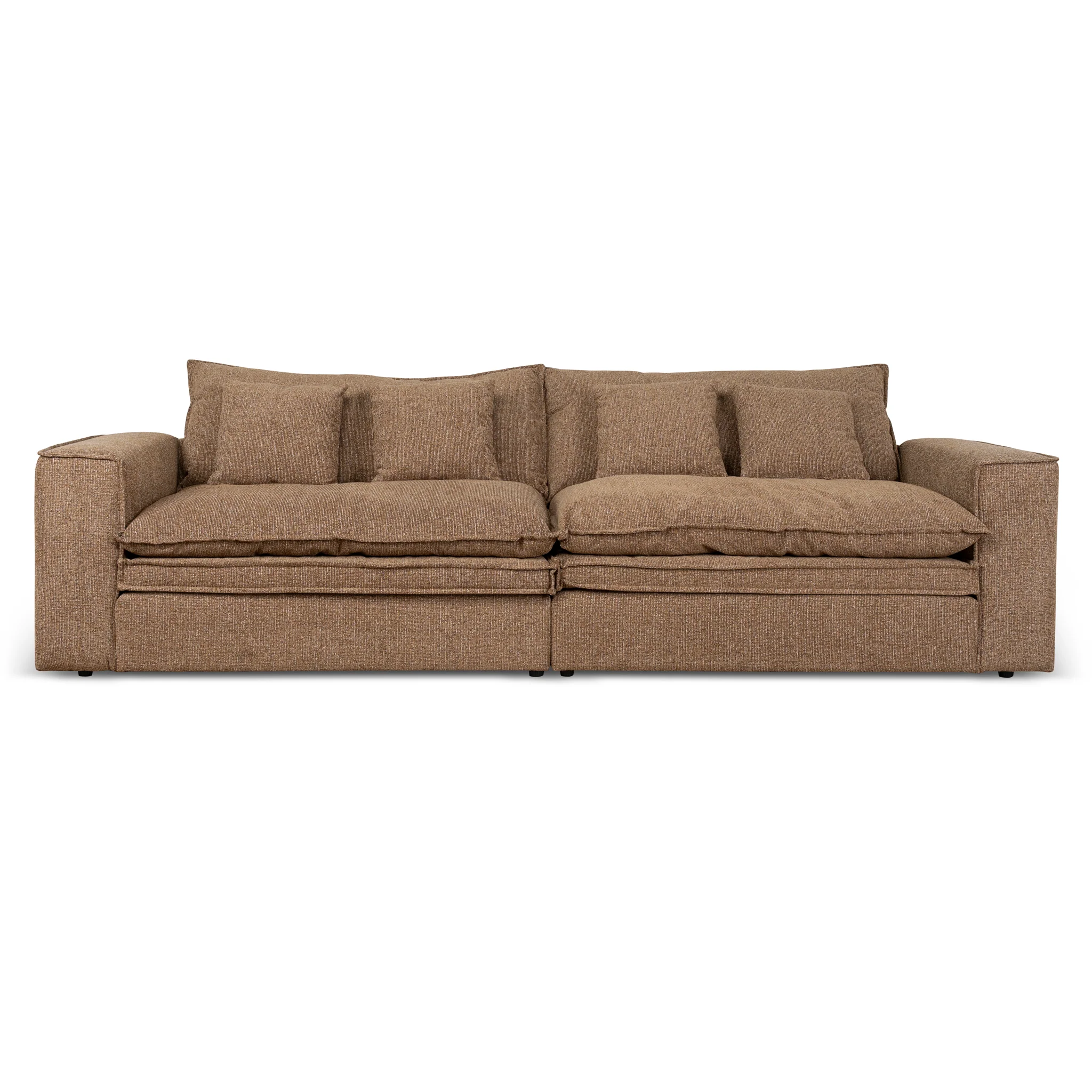 CLC10401-IG 3 Seater Fabric Sofa - Almond Brown - Image 2