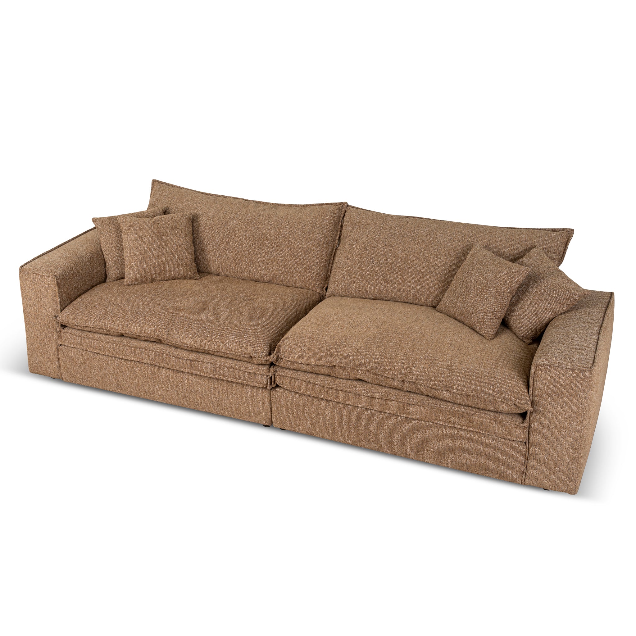CLC10401-IG 3 Seater Fabric Sofa - Almond Brown - Image 4