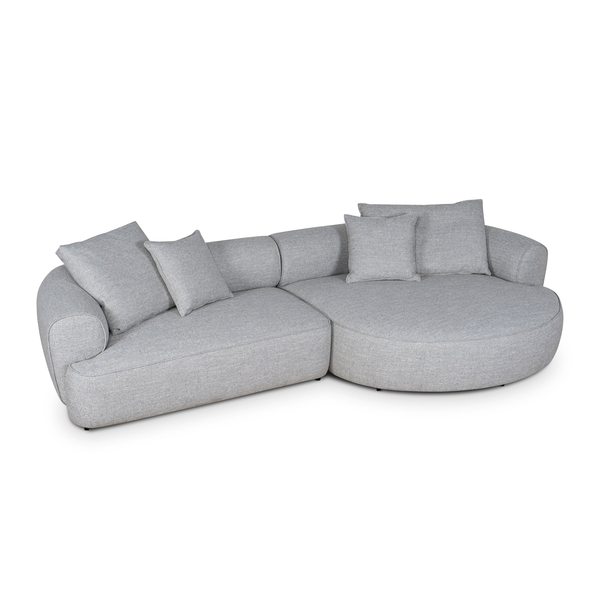 CLC10445-KJ Right Chaise Sofa - Chrome Grey - Image 4