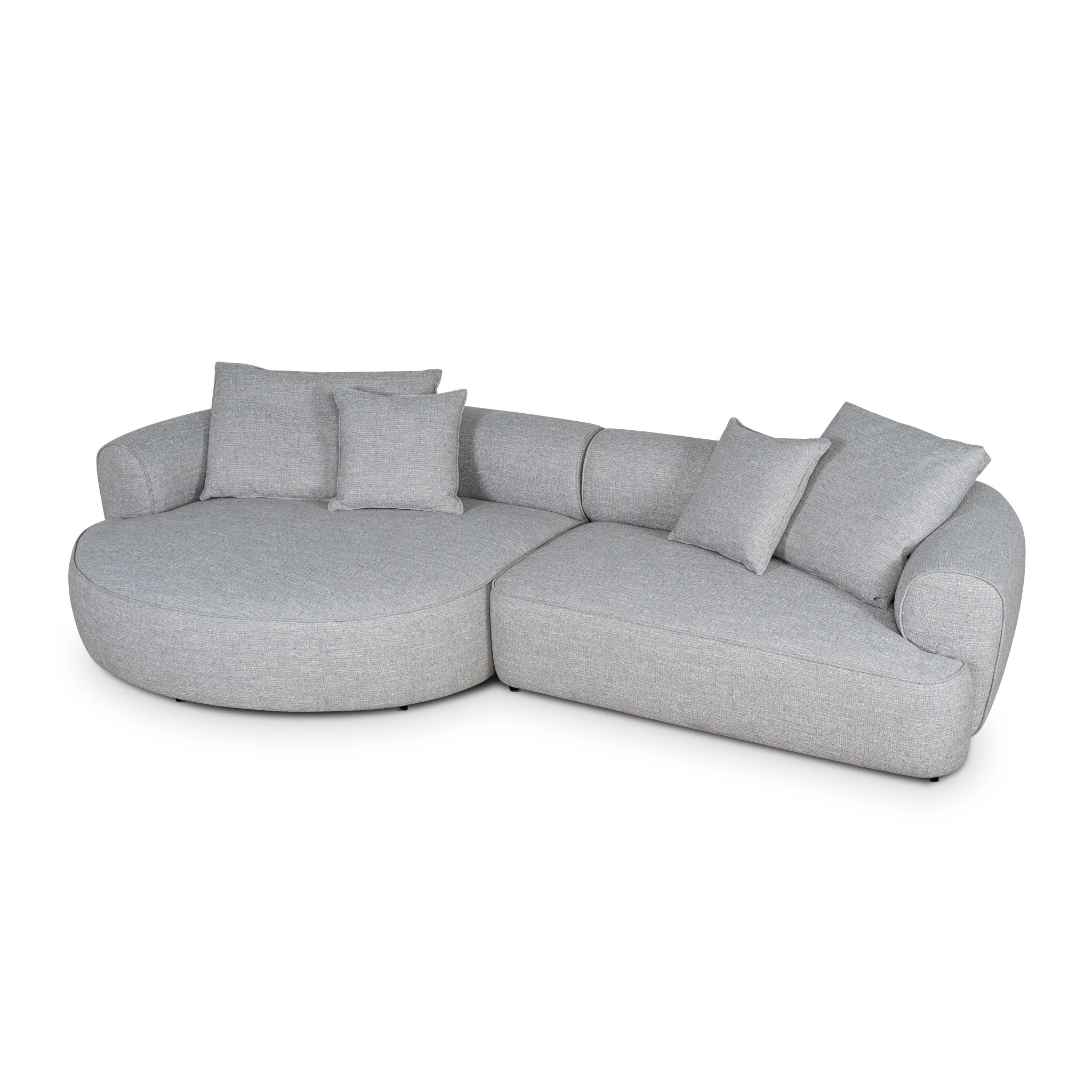 CLC10446-KJ Left Chaise Sofa - Chrome Grey - Image 4